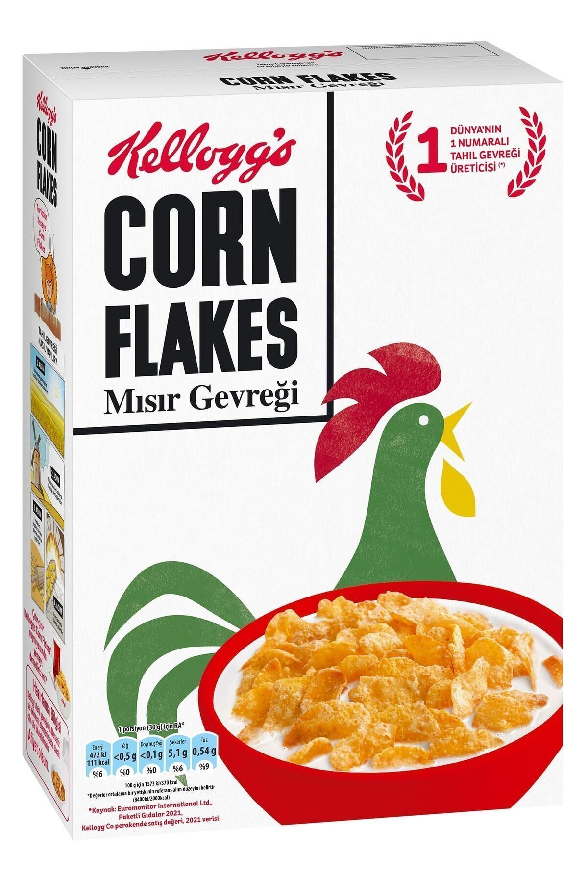 Kellogg's Corn Flakes Kahvaltılık Nostaljik Paket Mısır Gevreği 350 Gr,lif Ve Demir Kaynağı