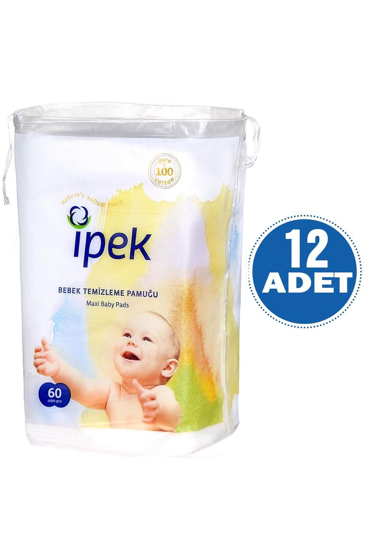 İpek Maxi 60 Lı Bebek Temizleme Pamuğu 12 Paket