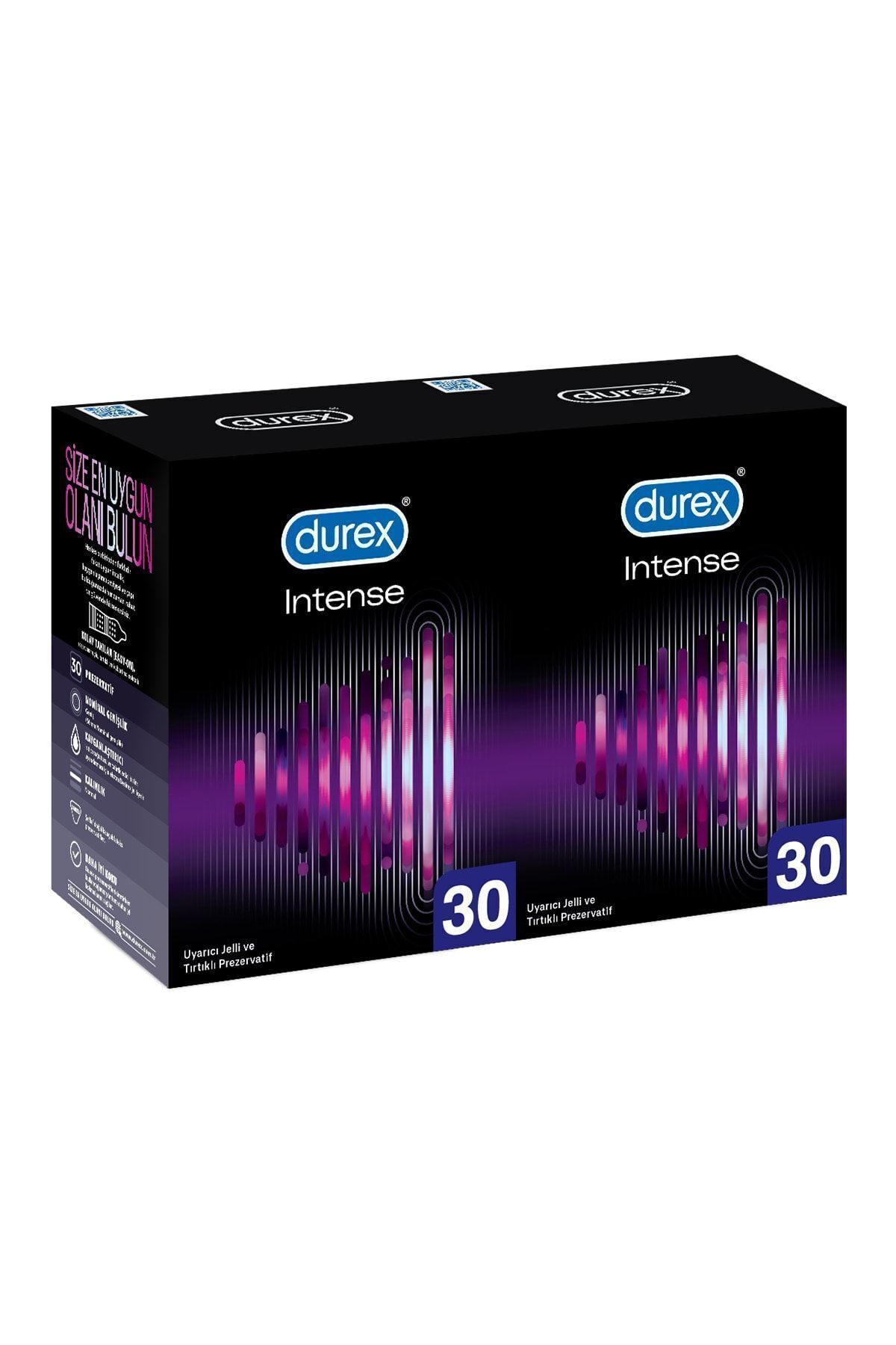 Durex Intense Uyarıcı Jelli ve Tırtıklı Prezervatif 30'lu X 2 Adet (60 Adet)
