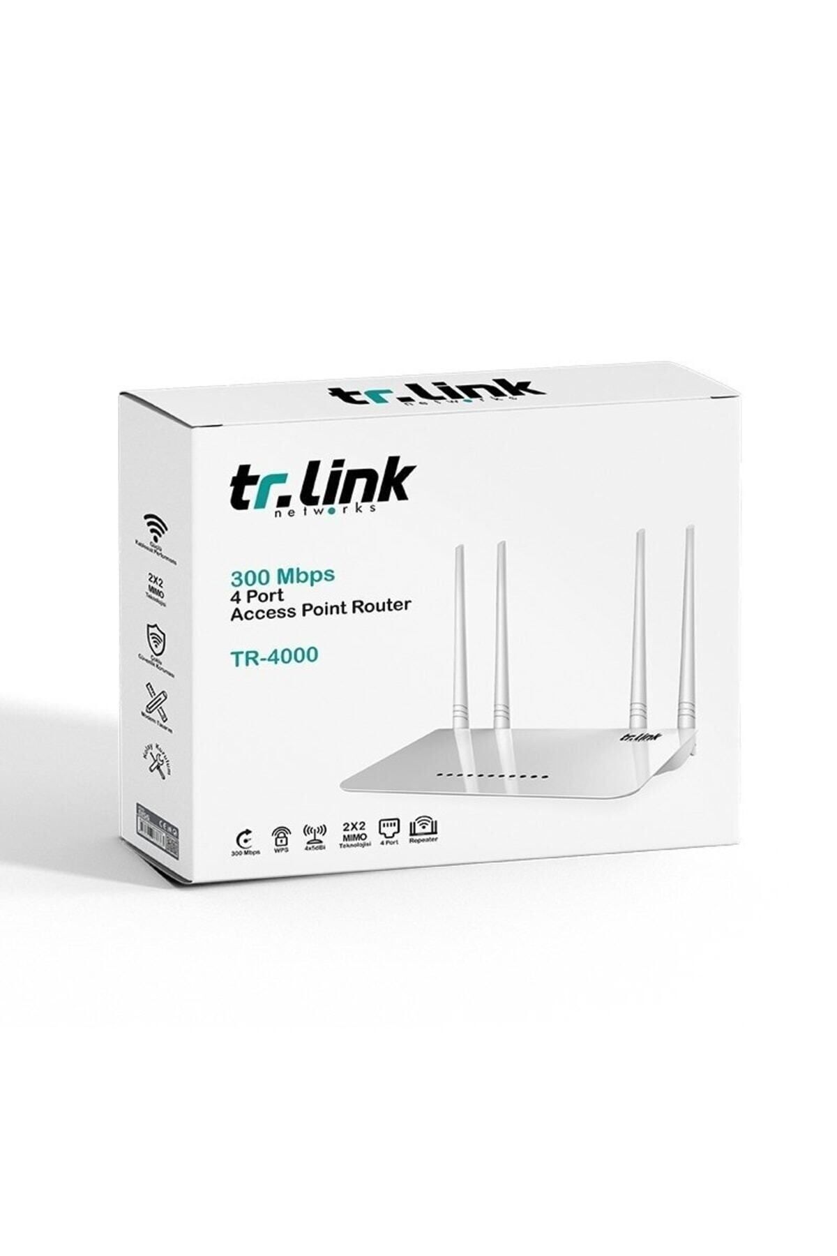TRLink Tr-link 300 Mbps 4 Port 4 Antenli Access Point Router Tr-4000