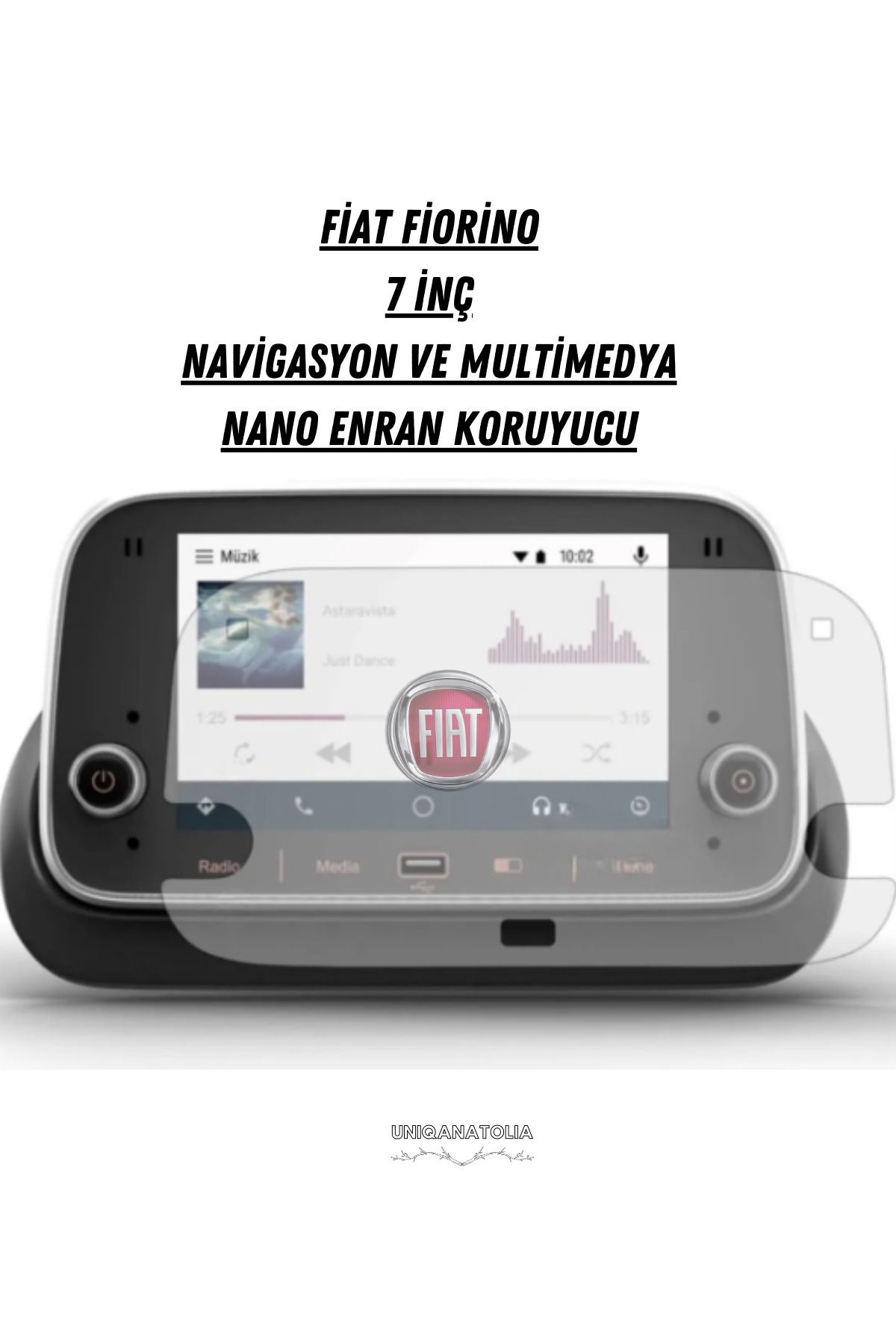 UniqAnatolia Fiat Fiorino 7 inç Navigasyon ve Digital Gösterge Panel Uyumlu Nano Ekran Koruyucu