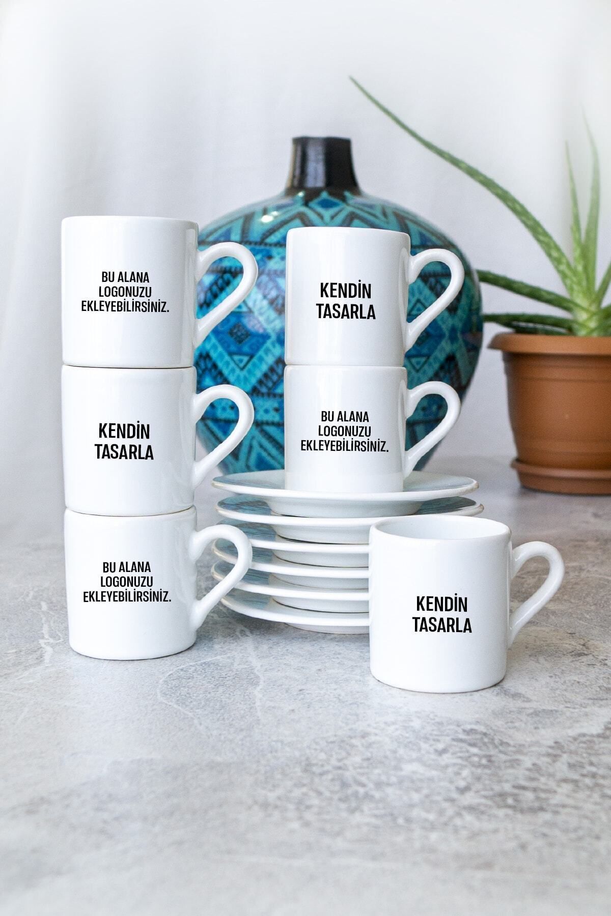 Vela Gifting Seramik Kahve Fincanı Resimli Baskı Tasarım Kendin Tasarla Kişiye Özel Firma Logolu.