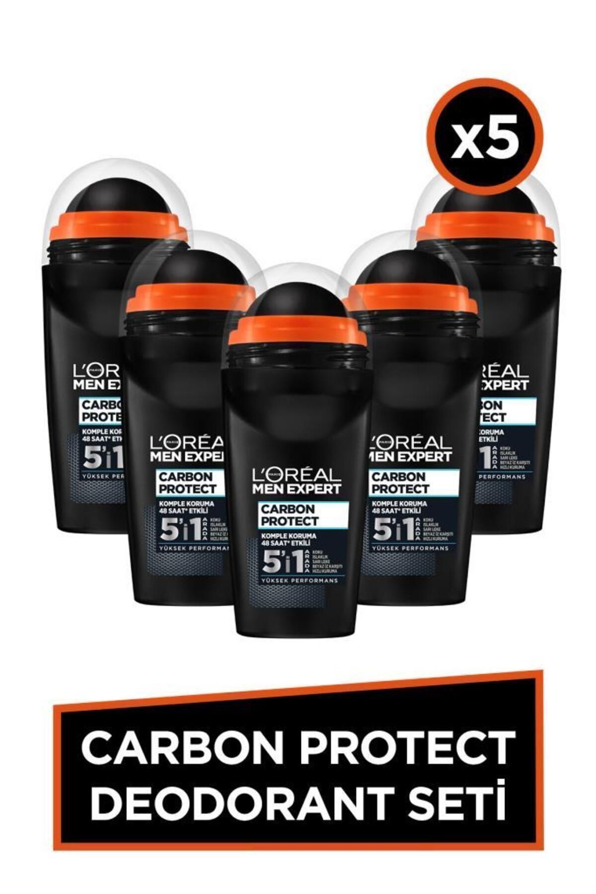 L'Oreal Paris Men Expert Carbon Protect Anti Perspirant 5'i 1 Arada Erkek Roll On 50ml 5'li Set