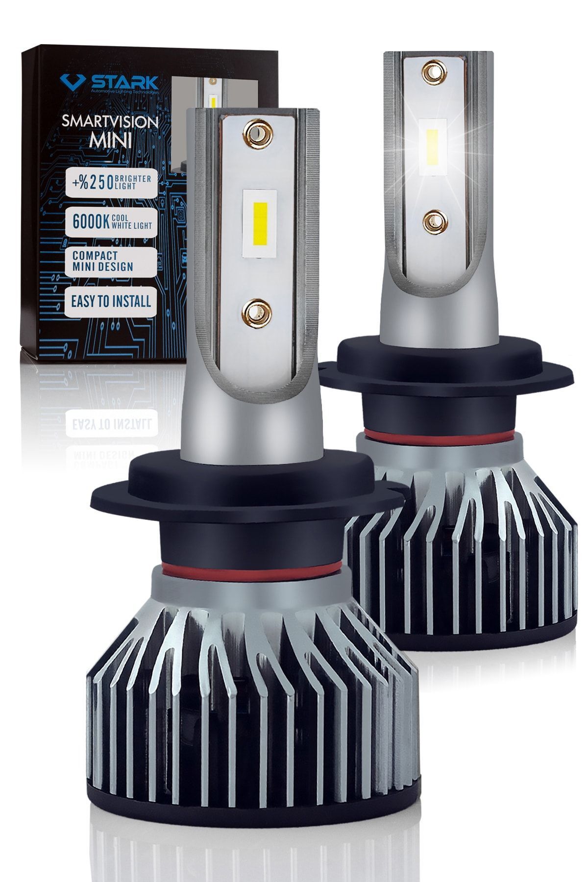 STARK Smart Vision Mini H7 Led Xenon Far Ampulü kısa tip mini slim Csp Şimşek Etkili