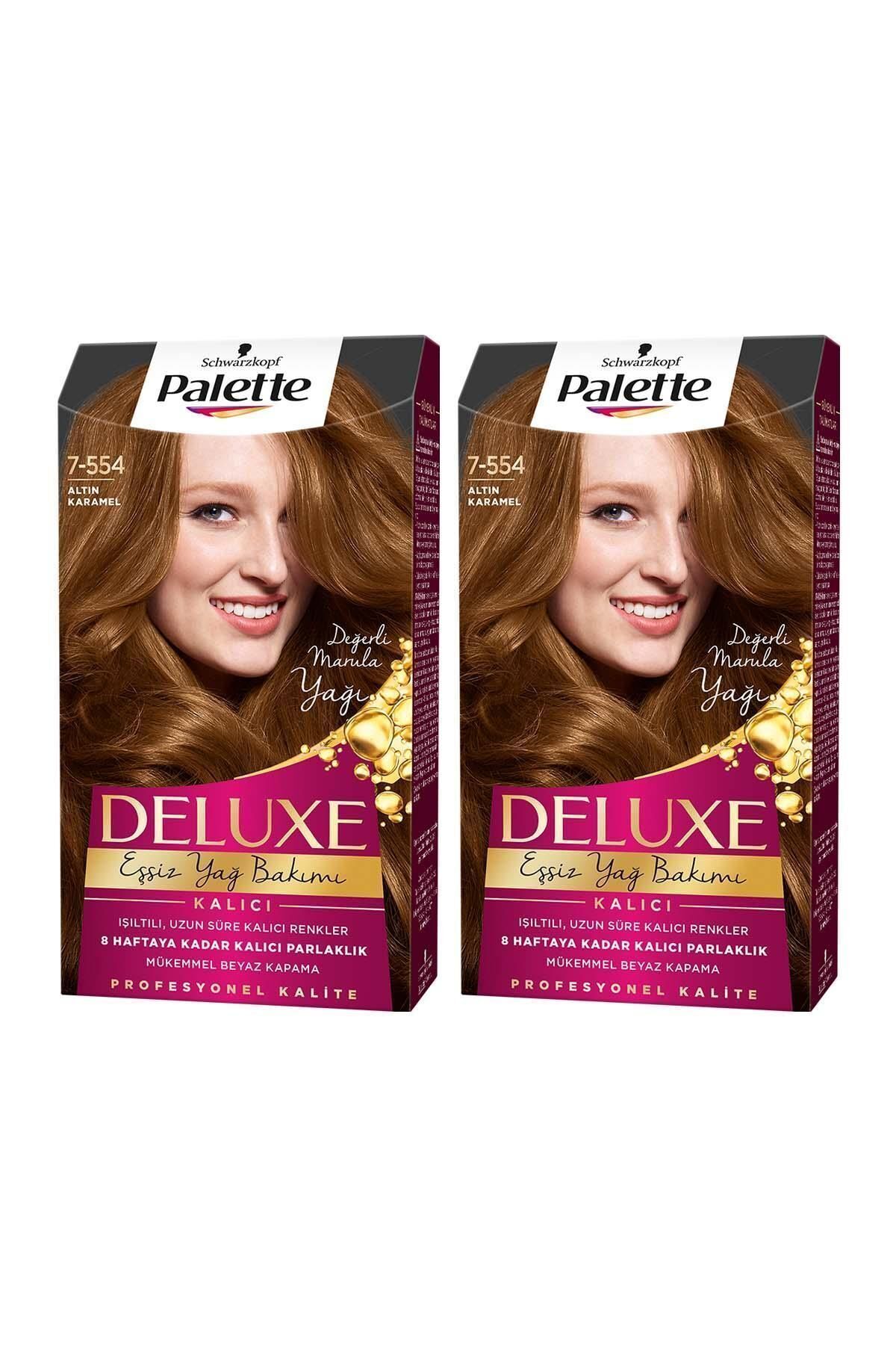 Palette Deluxe 7-554 Altın Karamel X 2 Adet Saç Boyası