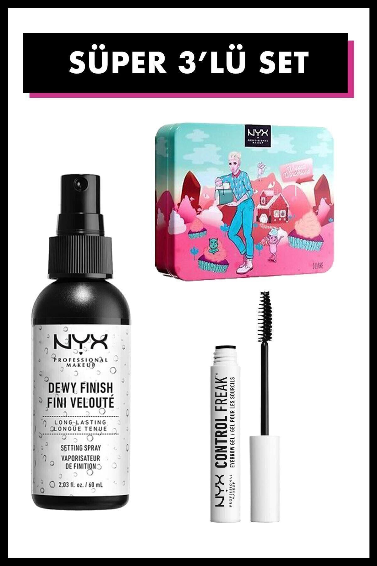 NYX Professional Makeup Control Freak Kaş Jeli&dewy Makyaj Sabitleyici Sprey&whipped Wonderland Far Paleti -3'lü Makyaj Seti