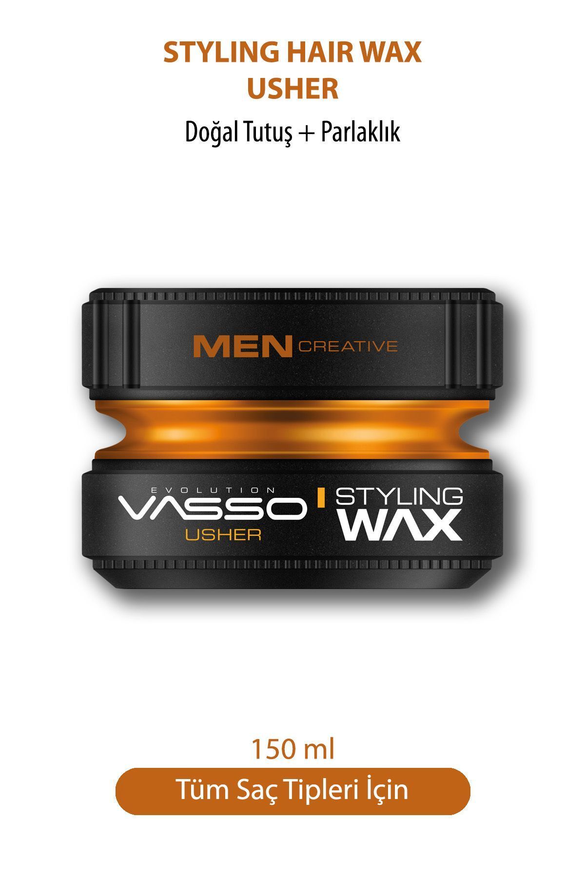 Vasso Men 24 Saat Tüm Saç Tipleri Için Parlaklık Ve Güçlü Tutuş Kazandıran Wax - Usher Pro Aqua 150 ml