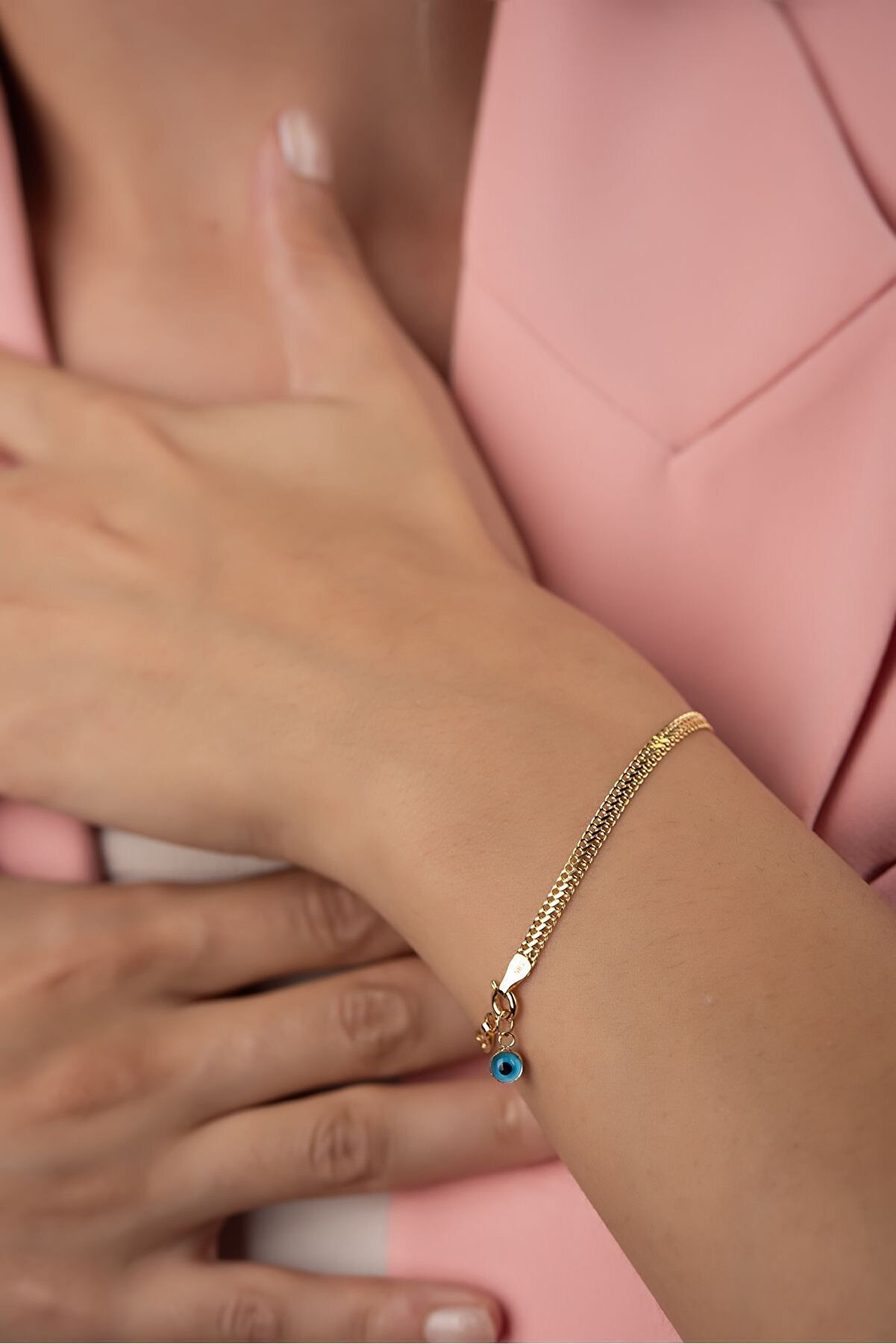 Altınaşkı Göz Boncuklu Viyana Altın Bileklik