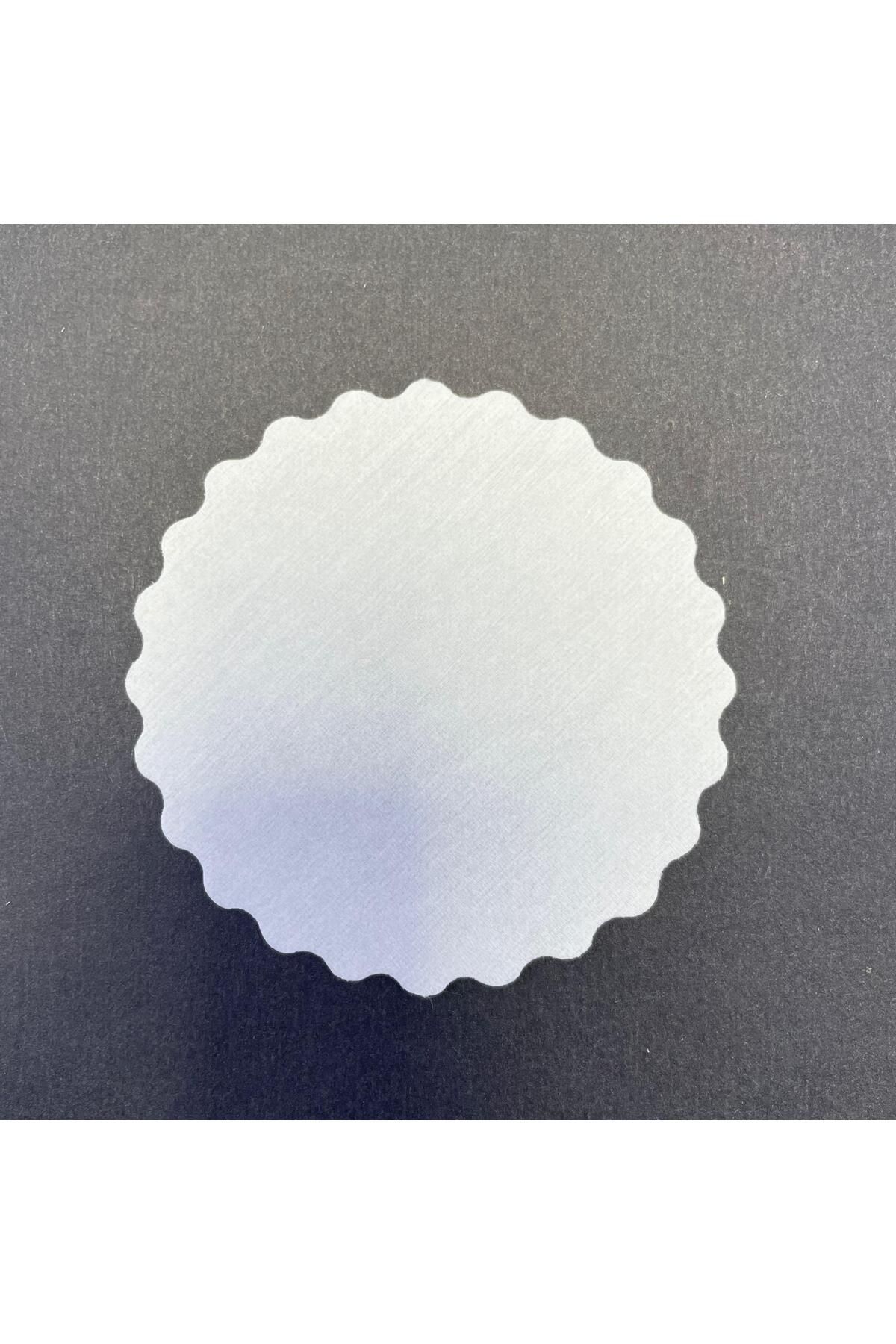 PRİVATE 100 Adet Tek Kullanımlık Beyaz Desenli Kağıt Bardak Altlığı 80 mm