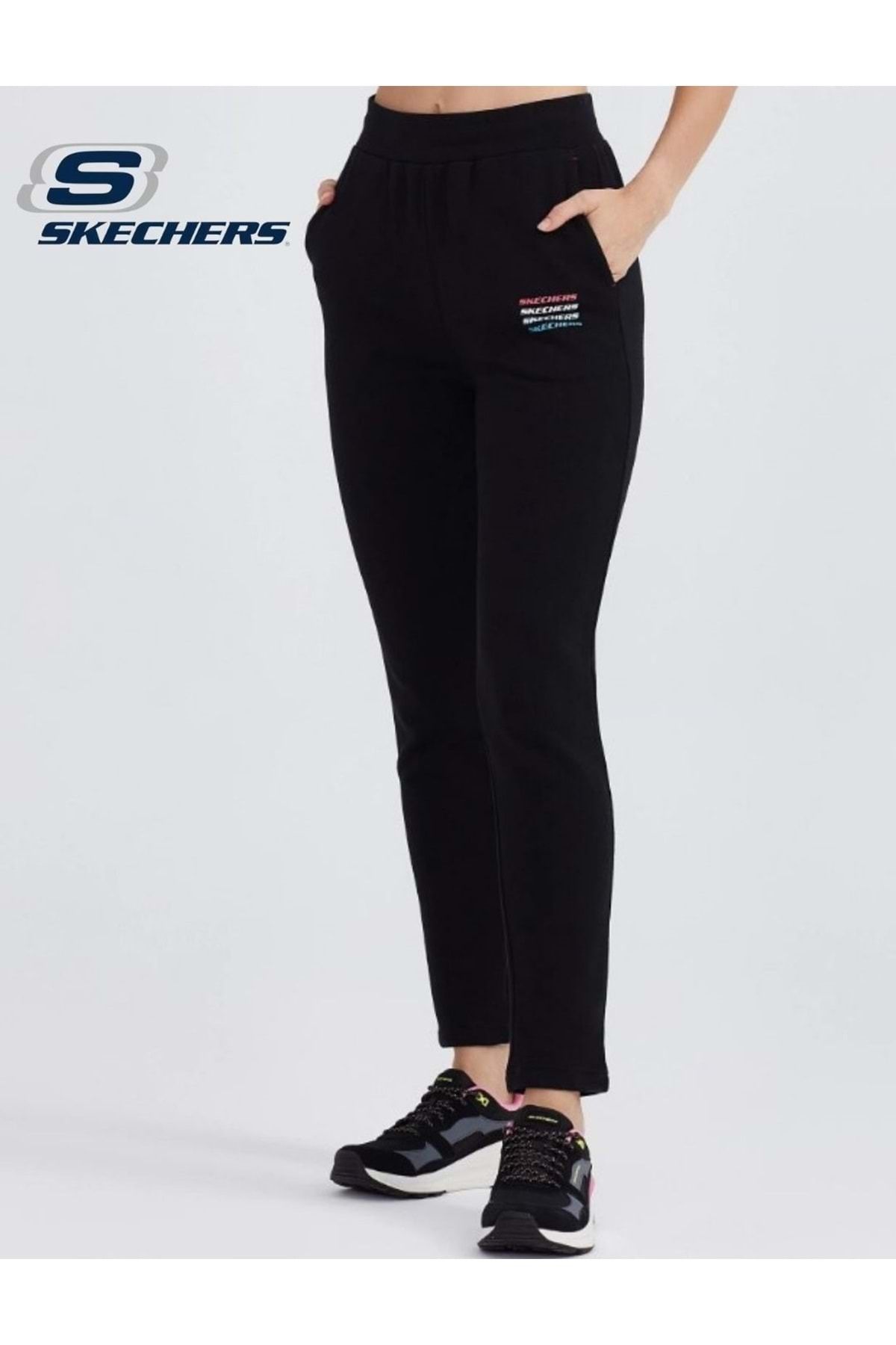 Skechers W Essential Slim Sweatpant S232239-001 Günlük Kadın Eşofman Altı Siyah