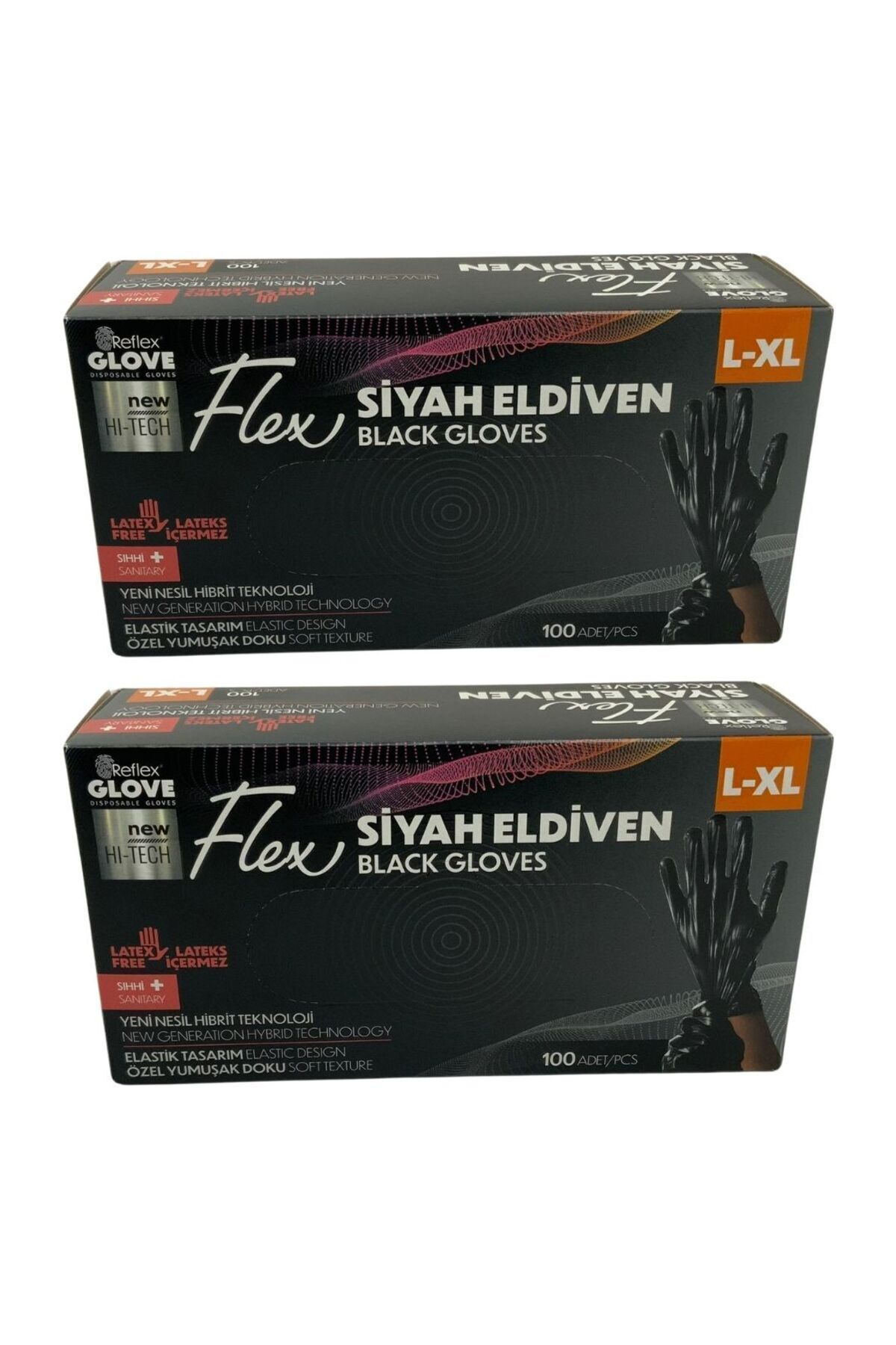 Reflex Glove Flex Siyah Eldiven L-XL 100 Adet 2 Adet
