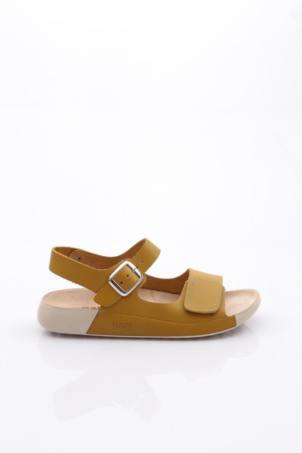 Dgn P28 Kadın Çift Bantlı Sandalet Sarı