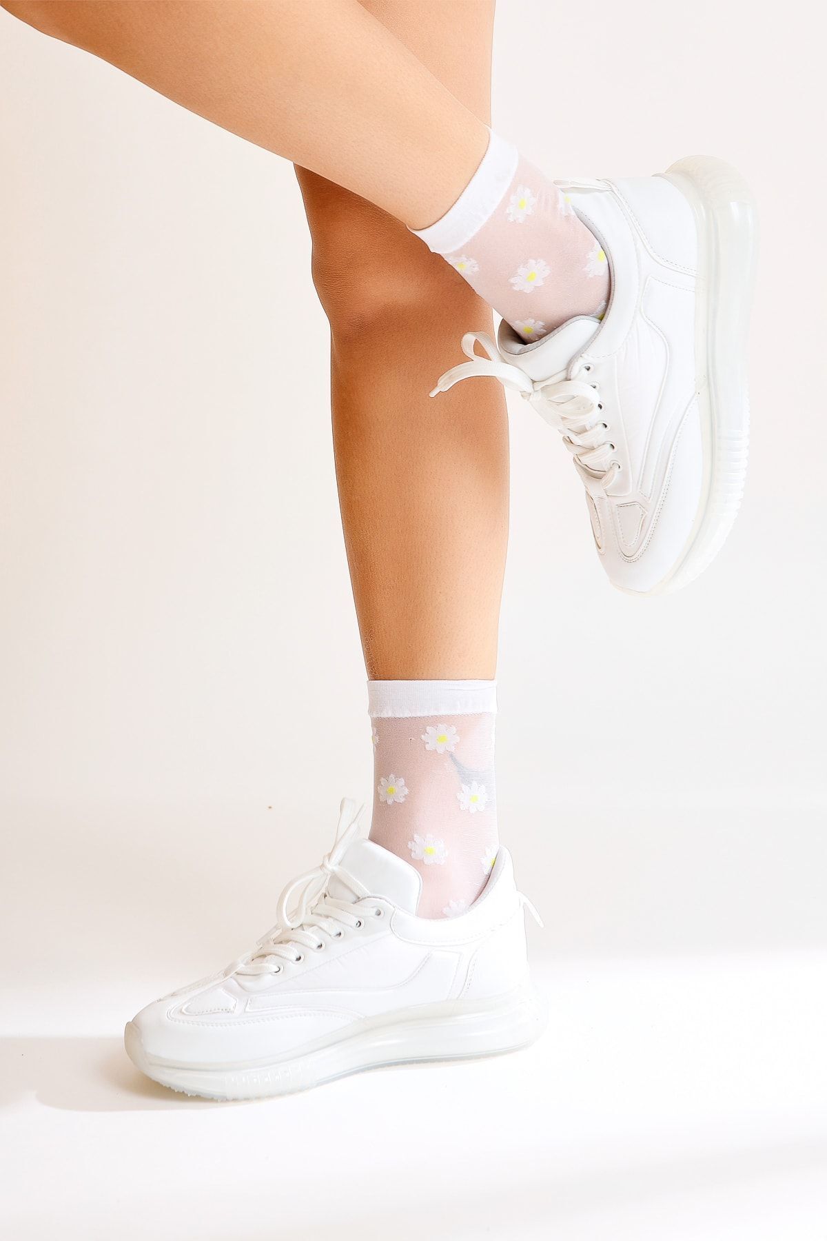 Limoya Nelda Beyaz Bağcıklı Sneakers Spor Ayakkabı