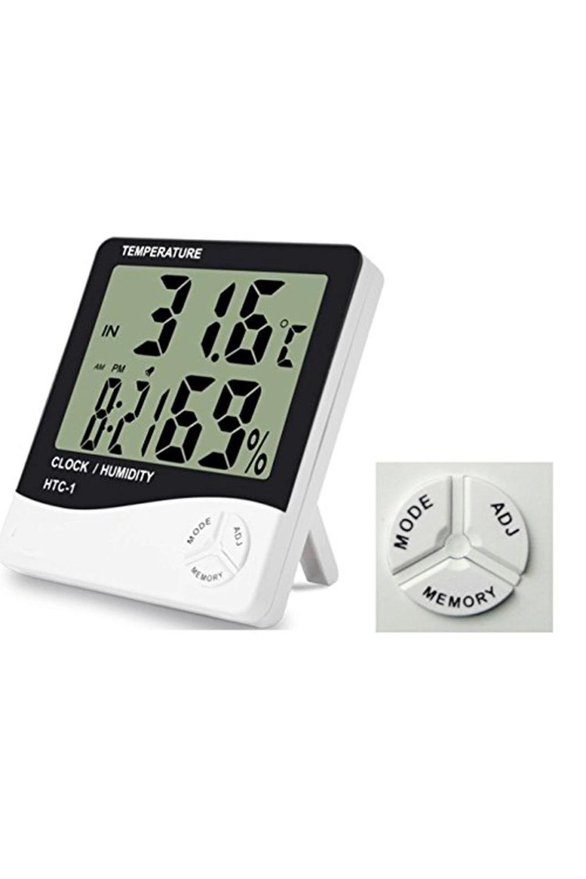 Genel Markalar Masaüstü Dijital Termometre Nem Ölçer Saat (4462)