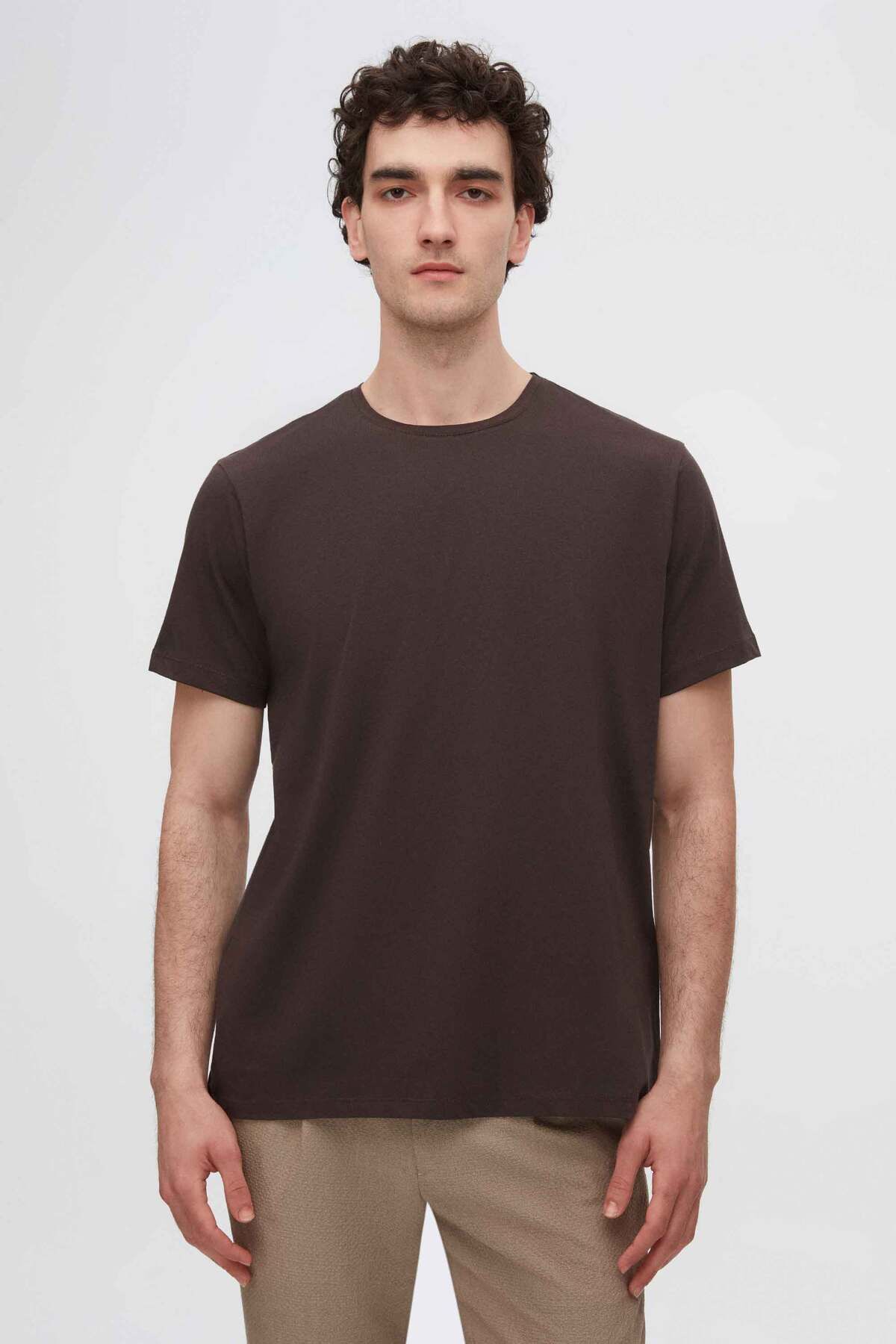 D'S Damat Ds Damat Kahverengi %100 Pamuklu T-Shirt