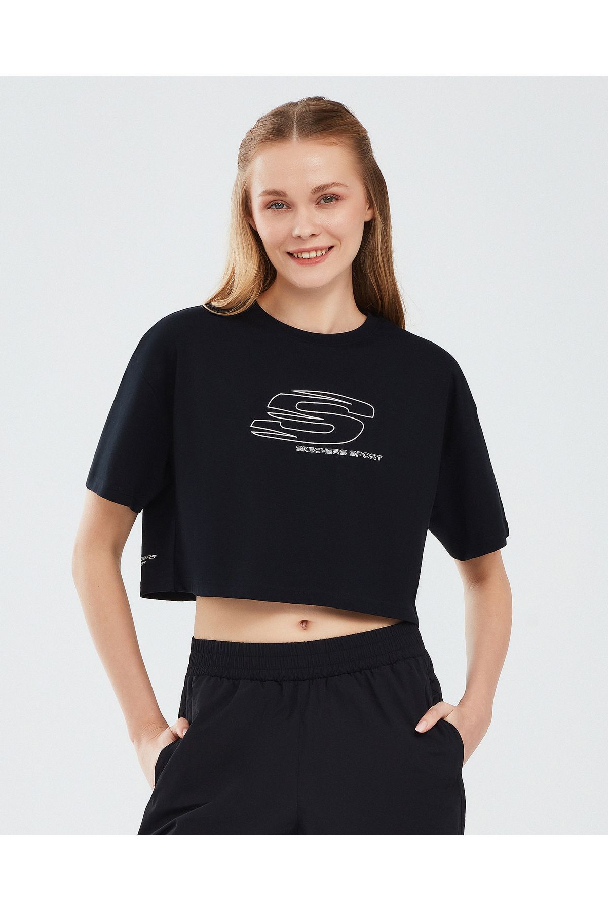 Skechers Graphic T-shirt W Short Sleeve Kadın Siyah Tshirt S241014-001