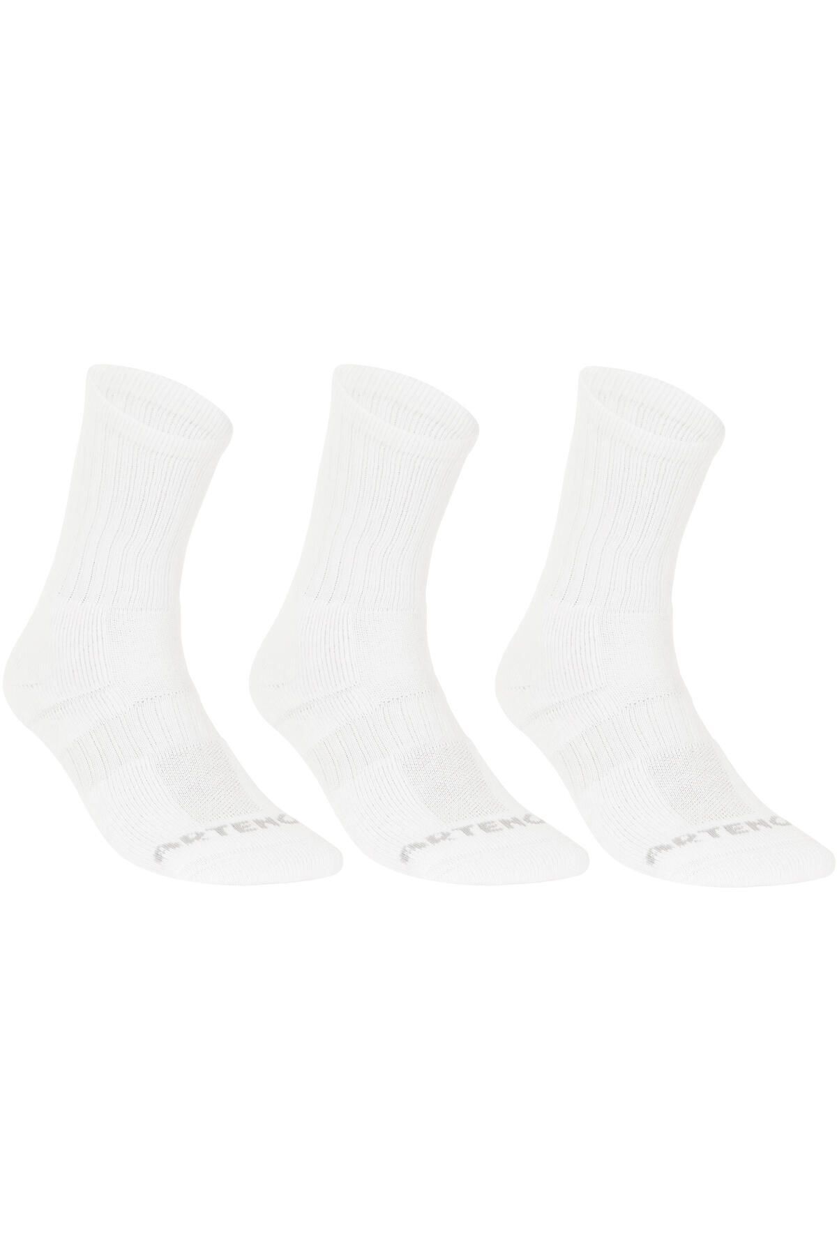 Decathlon Artengo Tenis Çorabı - Uzun Konçlu - 3'lü Paket - Beyaz - Rs 500