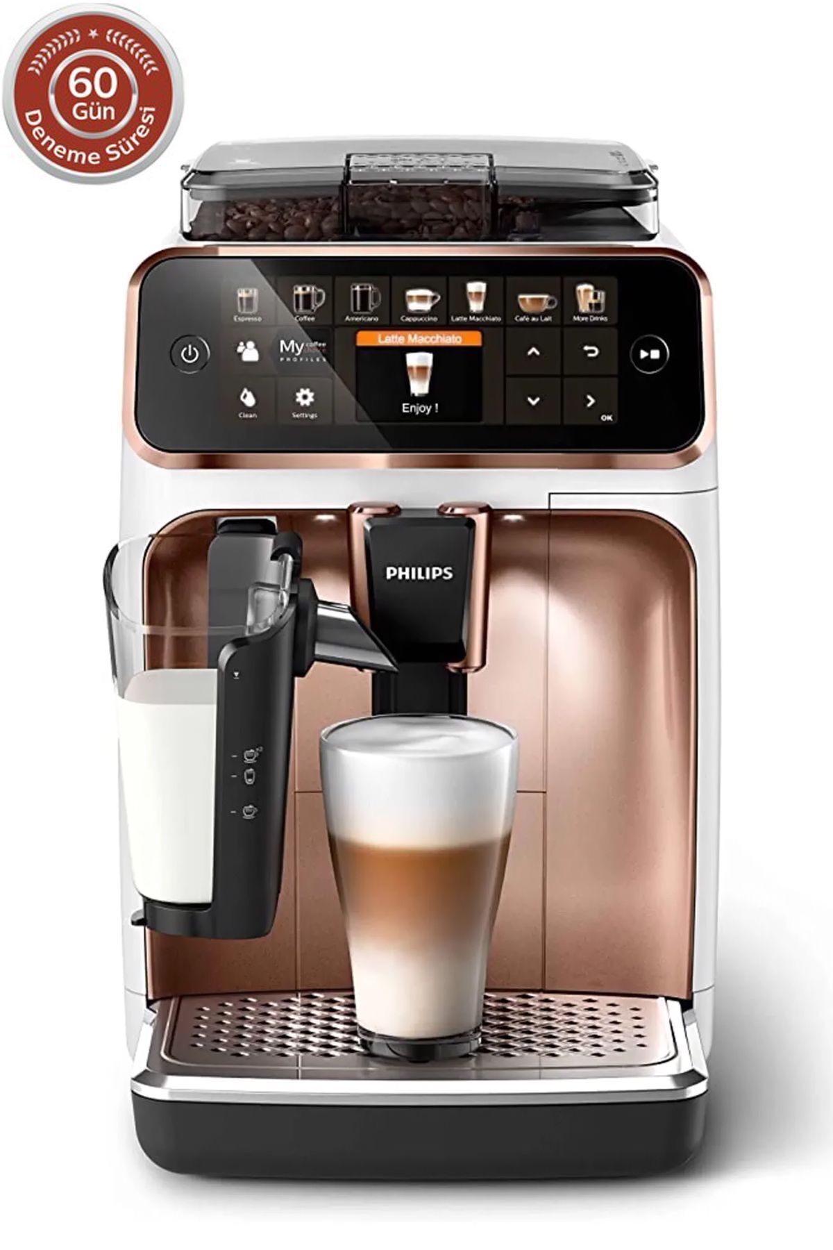 Philips LatteGo Tam Otomatik Espresso Makinesi, Tek Dokunuşla 12 Çeşit İçecek, EP5443/70