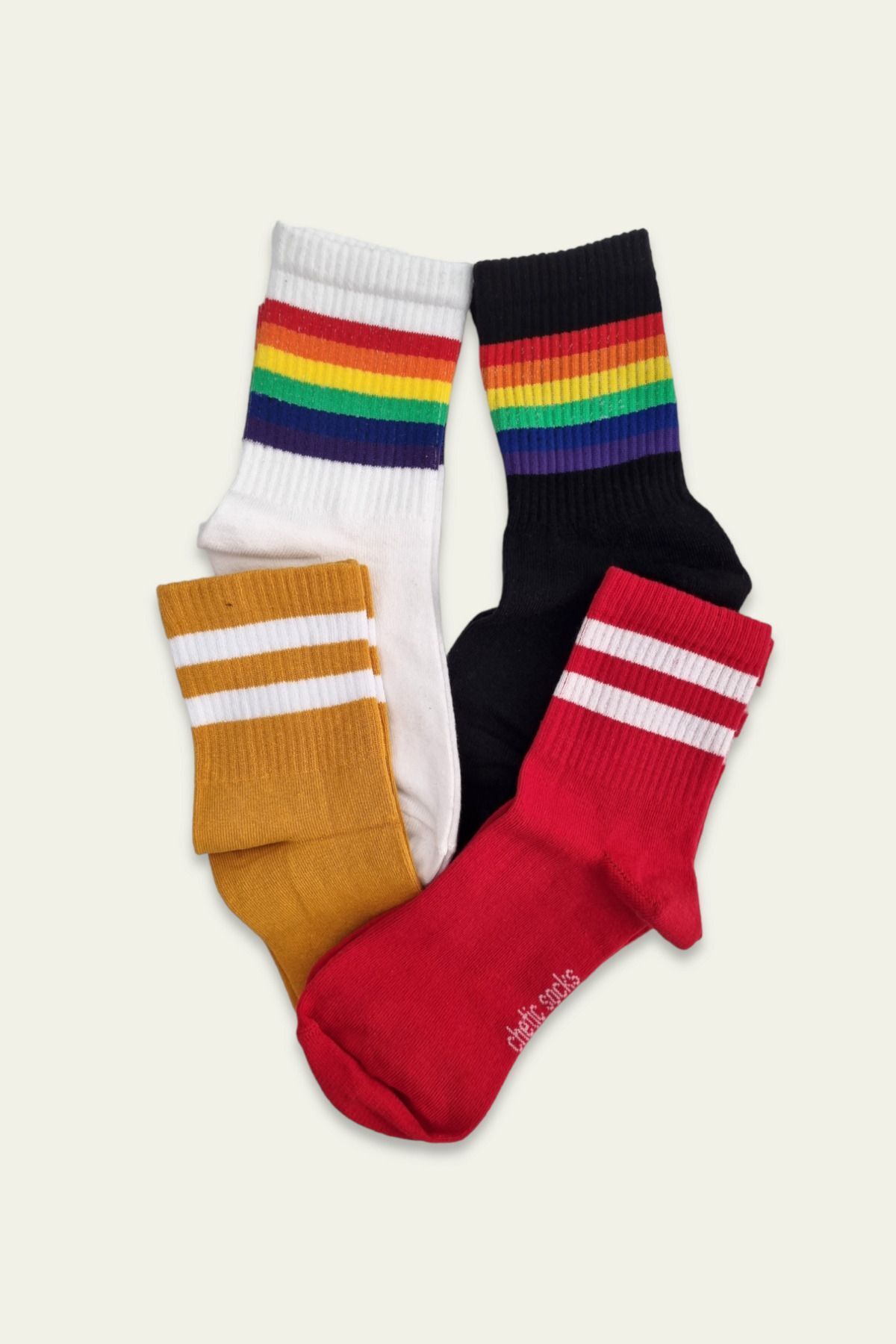 Carpe Şeritli Kısa Çorap Renkleri