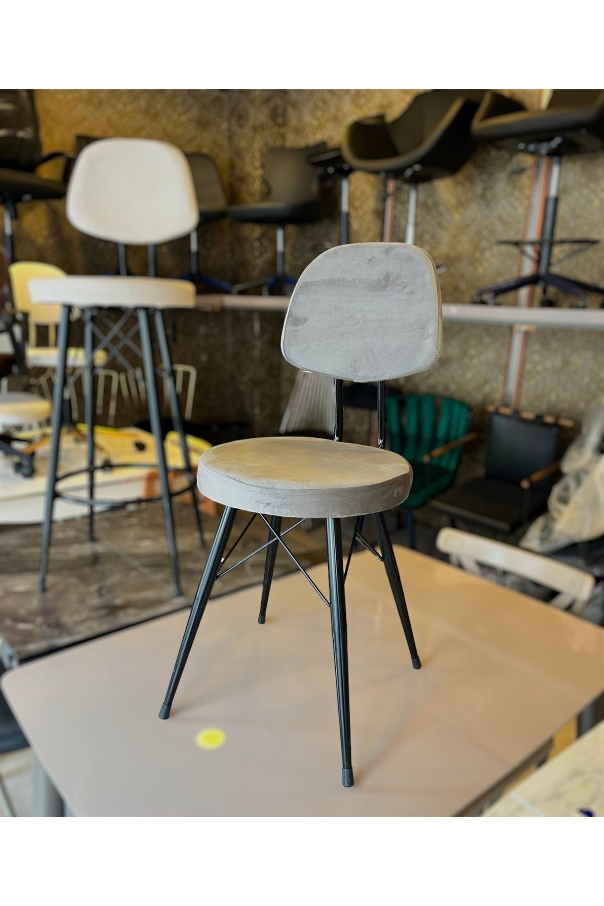 Sandalye Shop Yeni Dolce Sandalye,Mutfak&Yemek Masası Sandalyesi Babyface Kumaş Gri.(Montaj gerektirmeyen)