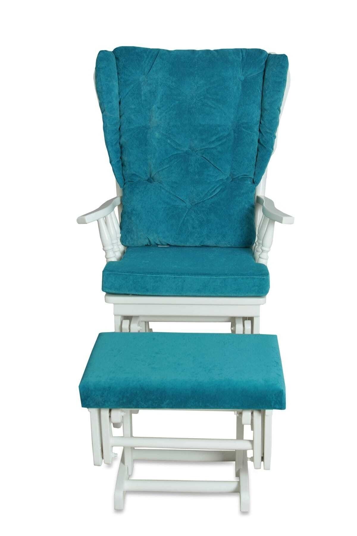 Asedia Mama Puflu Lake Mavi Minderli Sallanan Sandalye Emzirme Koltuğu Babalar Günü Hediyesi
