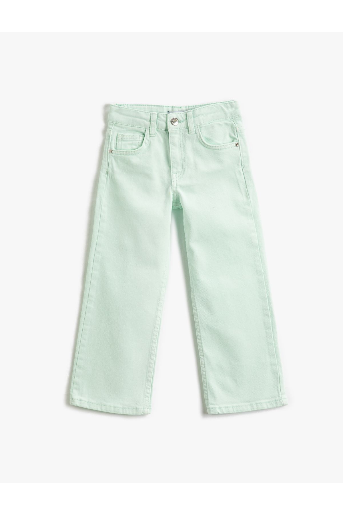 Koton Düz Paça Cepli Rahat Kesim Kot Pantolon - Straight Jean Beli Ayarlanabilir Lastikli