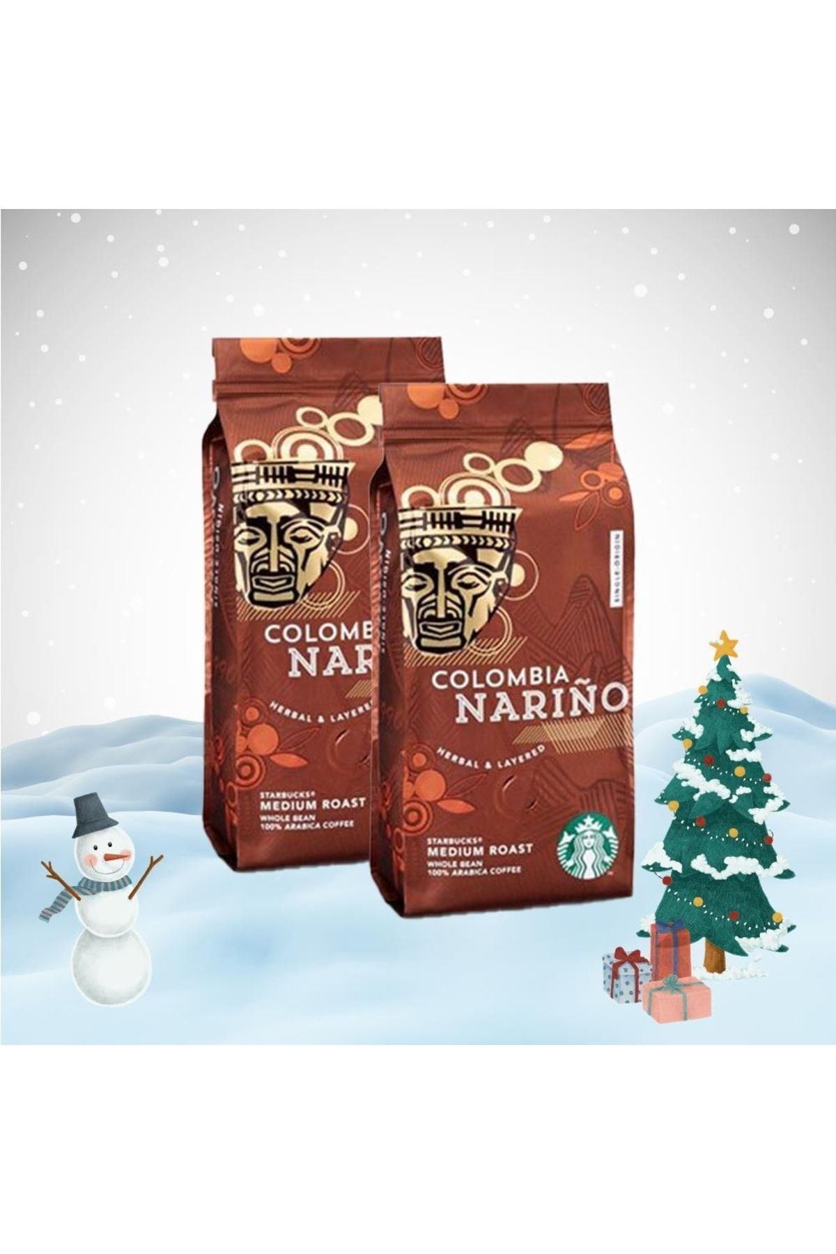 Starbucks Yılbaşı Paketi Colombia Narino Çekirdek Kahve 250 Gr X 2