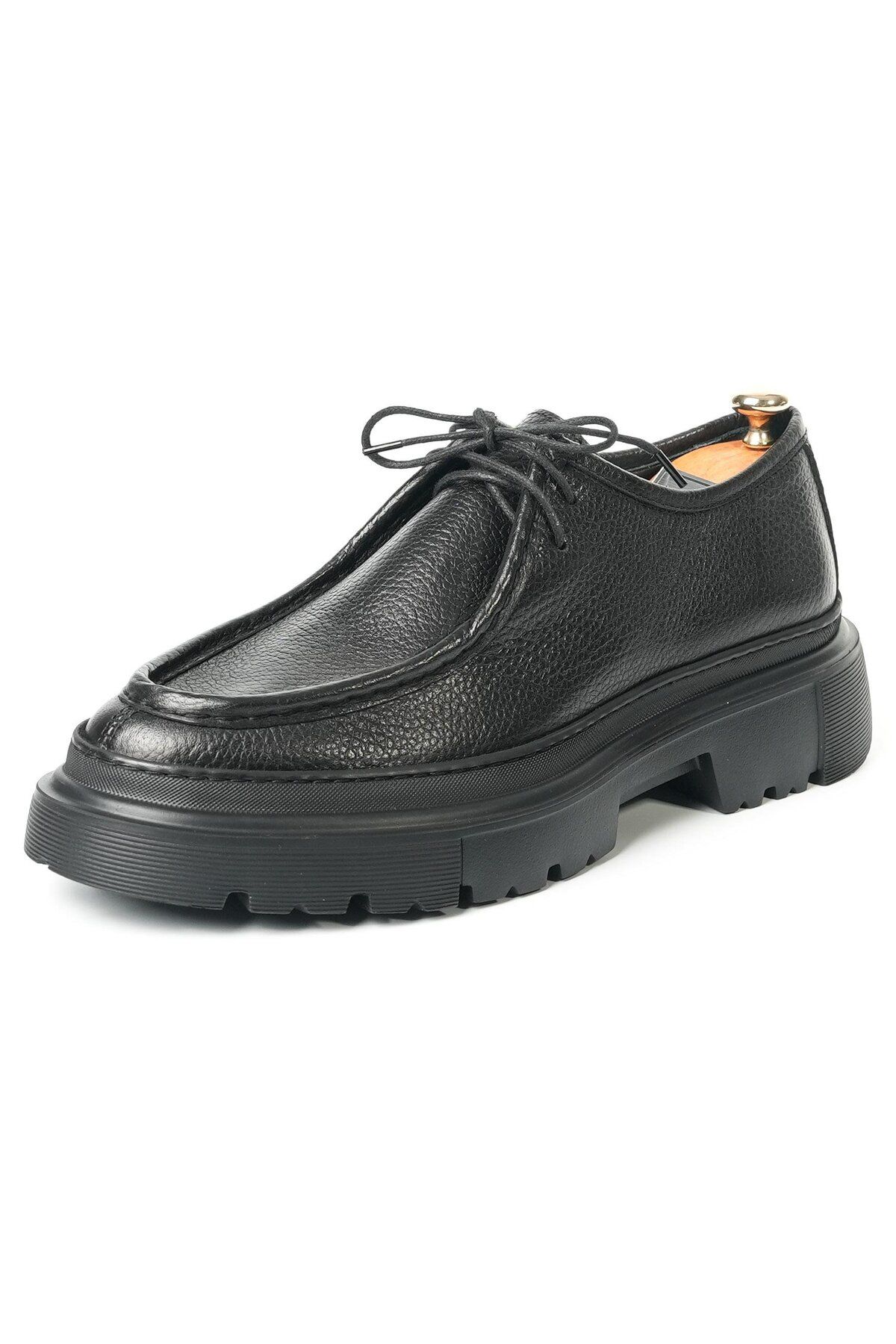 Tetri Sisley Model Hakiki Deri Erkek Siyah Casual Ayakkabı
