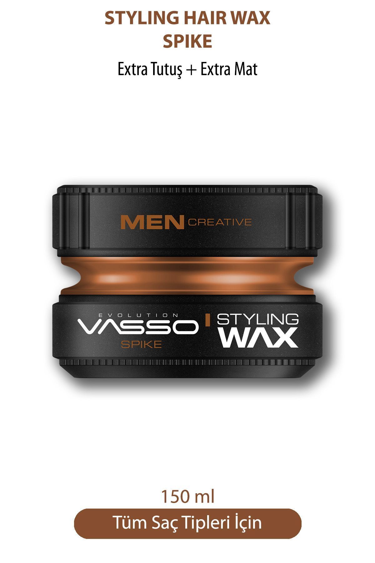 Vasso Men 24 Saat Ekstra Sert Tutuş Güçlü Ve Mat Görünümlü Killi Wax - Spike Pro Clay Wax 150 ml