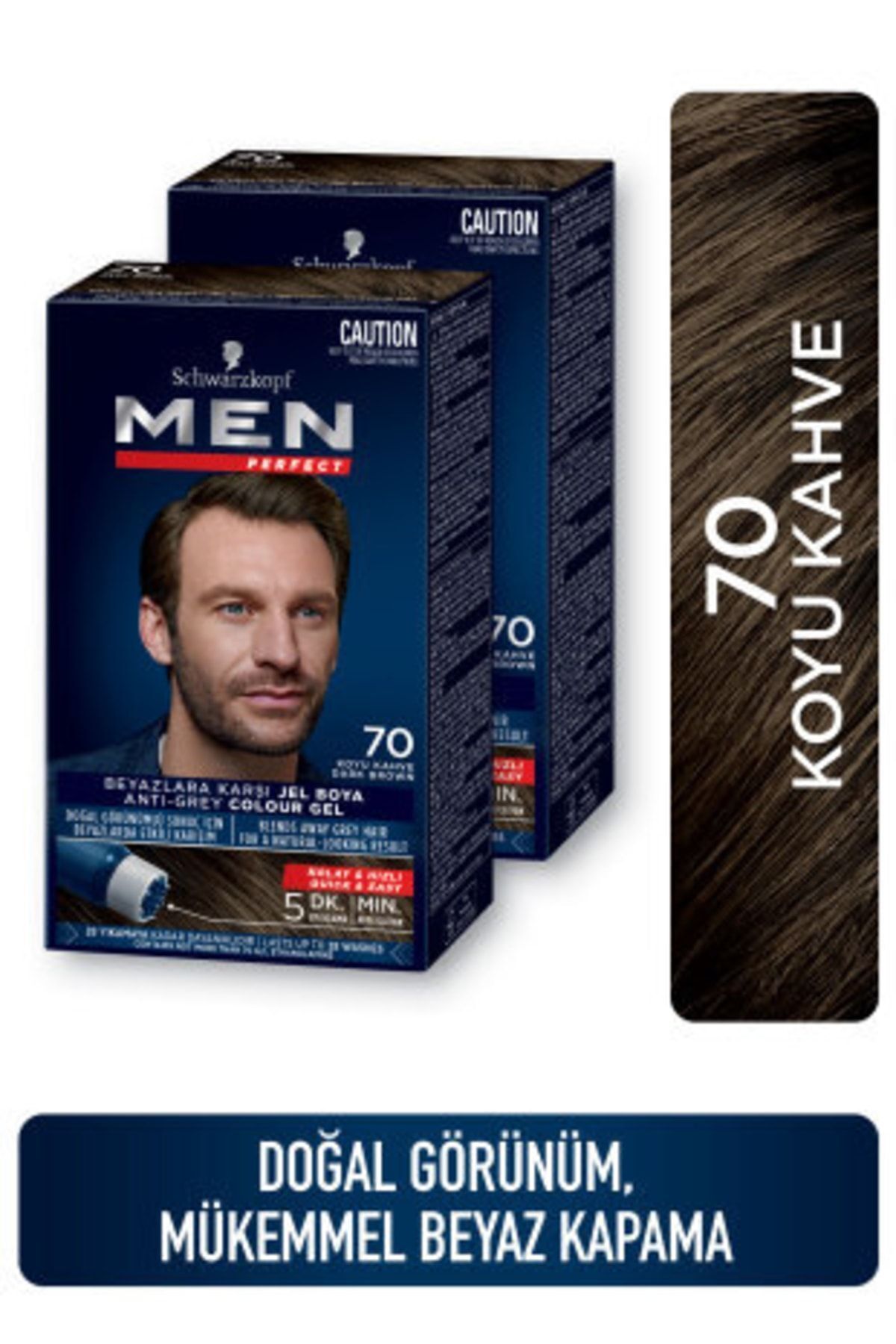 Men Perfect Saç Boyası 70 - Koyu Kahve  X 2 Adet