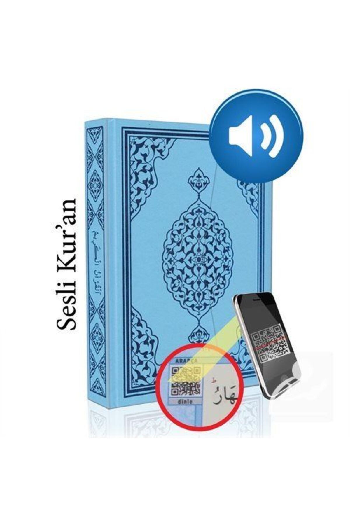 Merve Yayınları Kur'an-ı Kerim Bilgisayar Hatlı Mavi Renk Rahle Boy 21x29 Cm