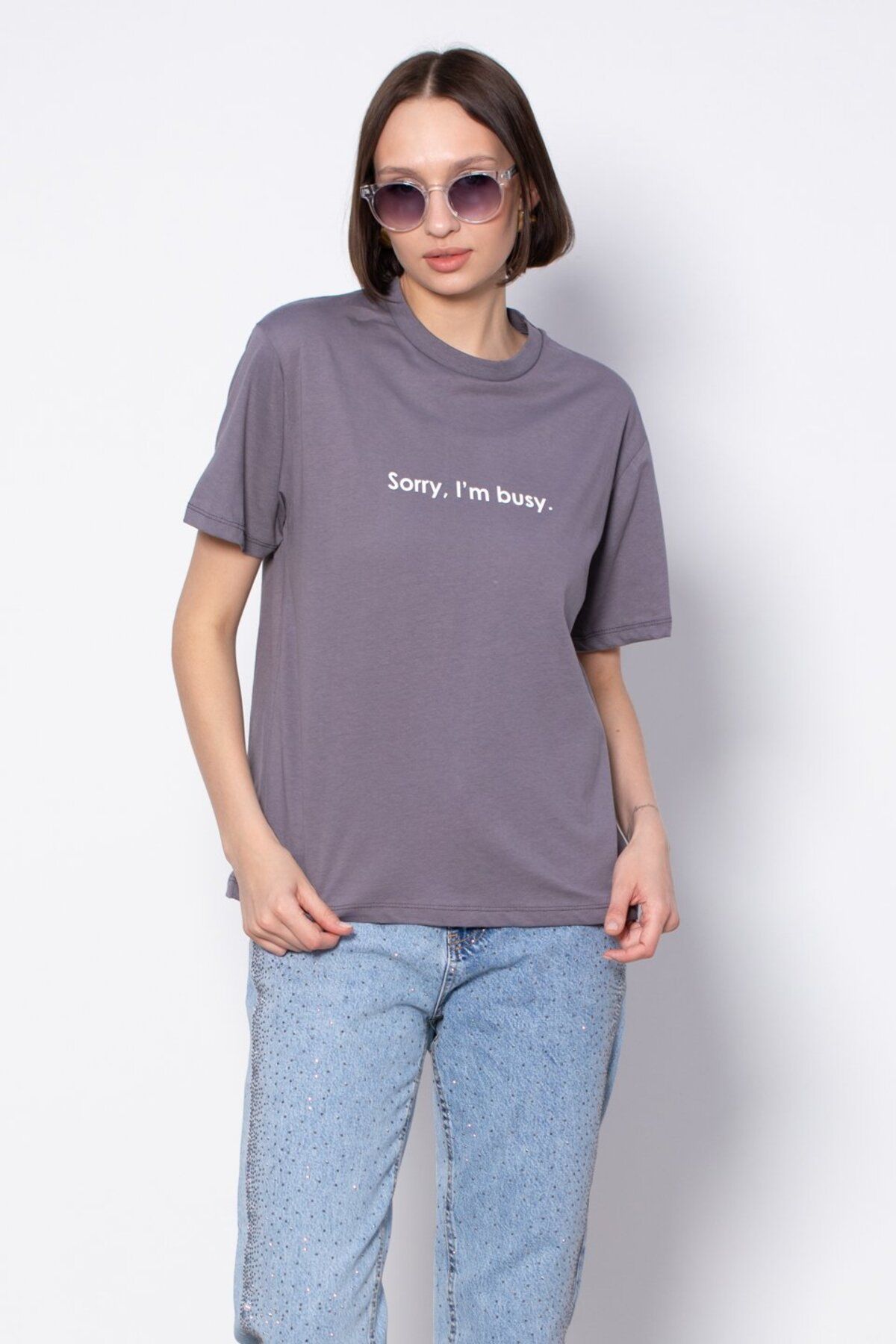 BARRELS AND OIL Önü Yazı Baskılı T-Shirt - Gri