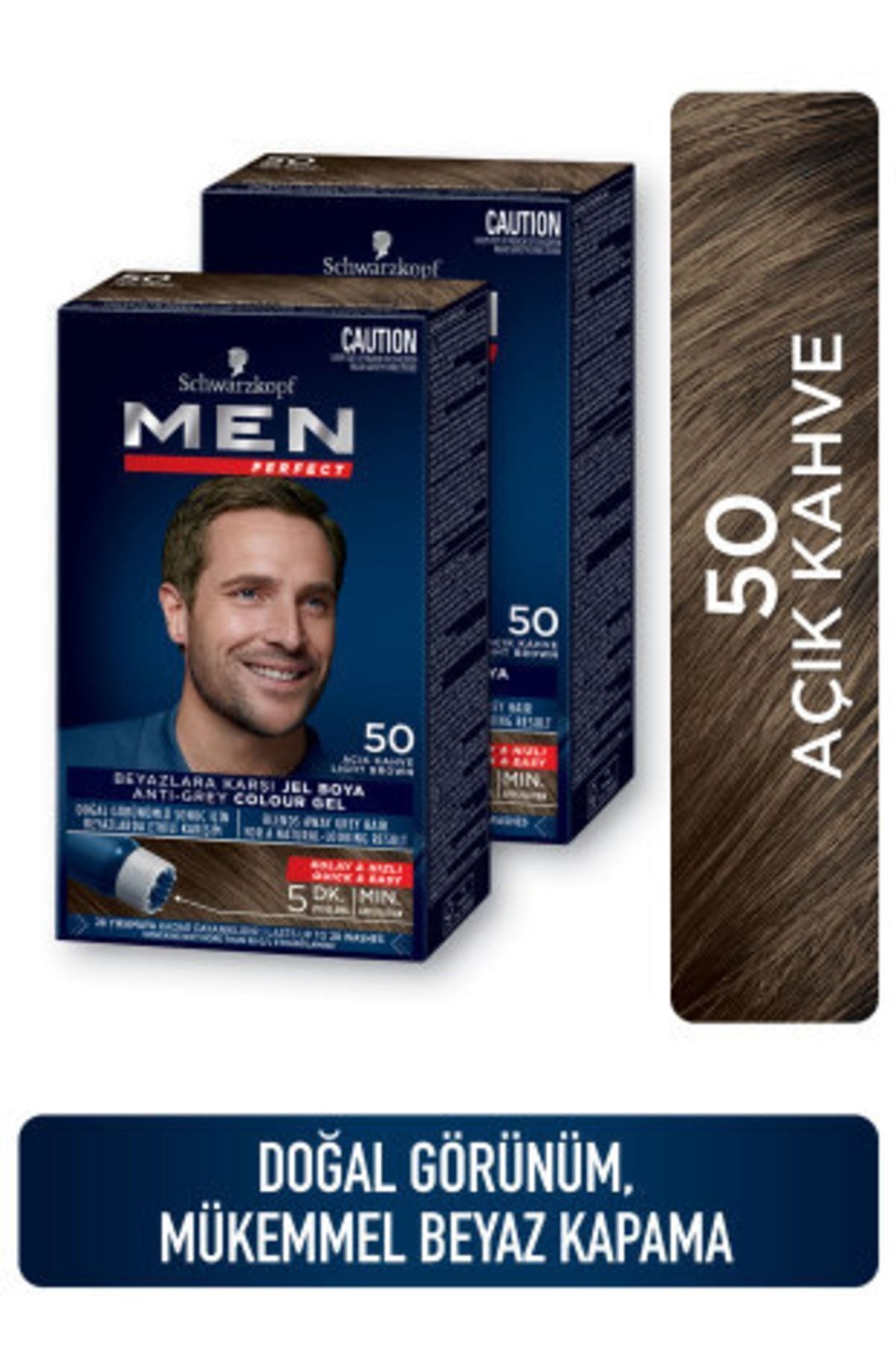 Men Perfect Schwarzkopf Saç Boyası 50 - Açık Kahve X 2 Adet