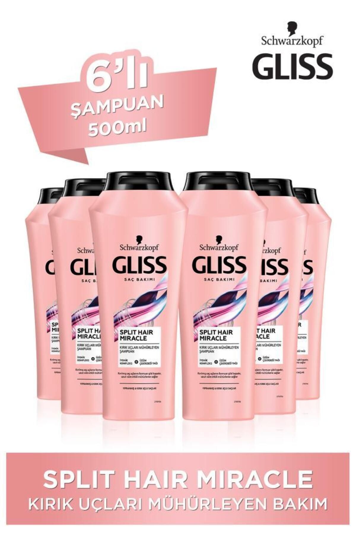 Gliss Split Hair Miracle Şampuan 500 ml X 6 Adet