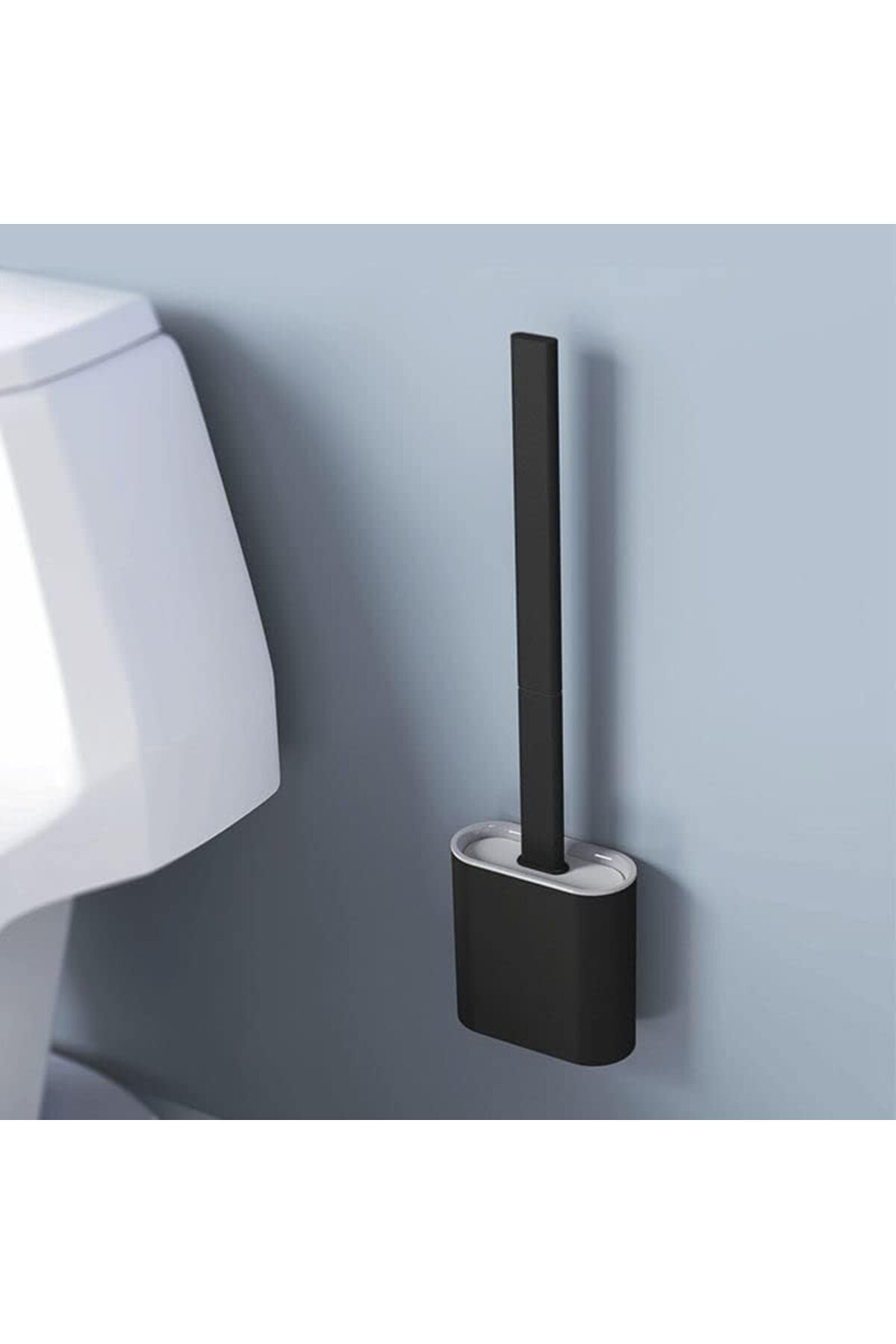 faseb Siyah Renk Silikon Banyo Tuvalet Klozet Temizleme Fırçası Ve Tutucu Wc Klozet Fırçası