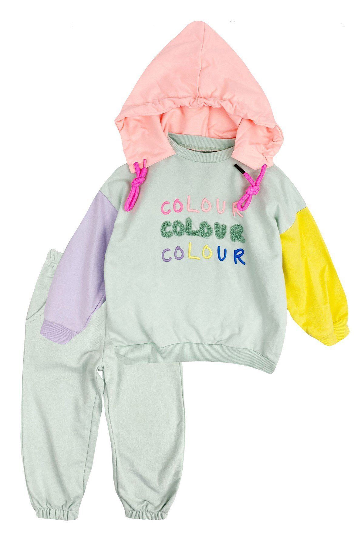 Tuffy Kids Colour Kapüşonlu Kız Bebek Eşofman Takım