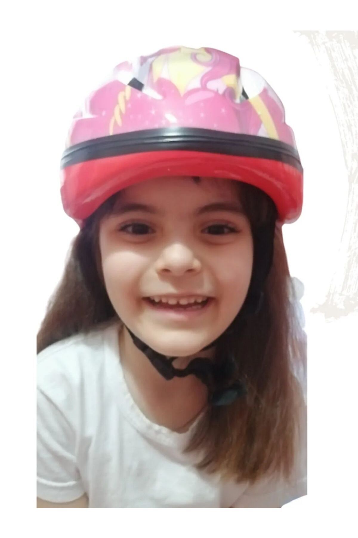 tosbai Bisiklet Kaykay Paten Çocuk Kaskı Prenses Desenli Pembe Renk Kız Çocuk Kaskı 3-10 Yaş