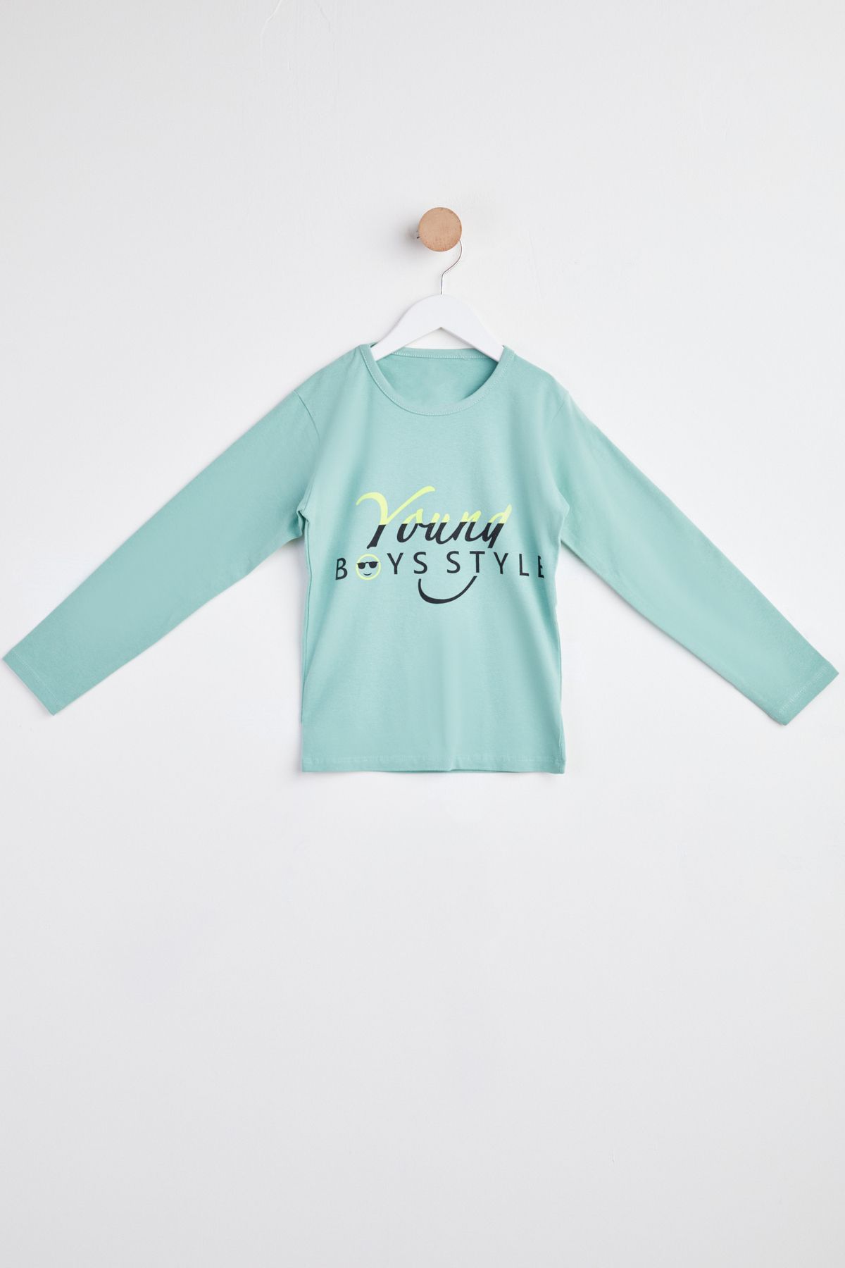 TOFİSA Kız Çocuk Yeşil Uzun Kol Baskılı sweatshirt - 24267