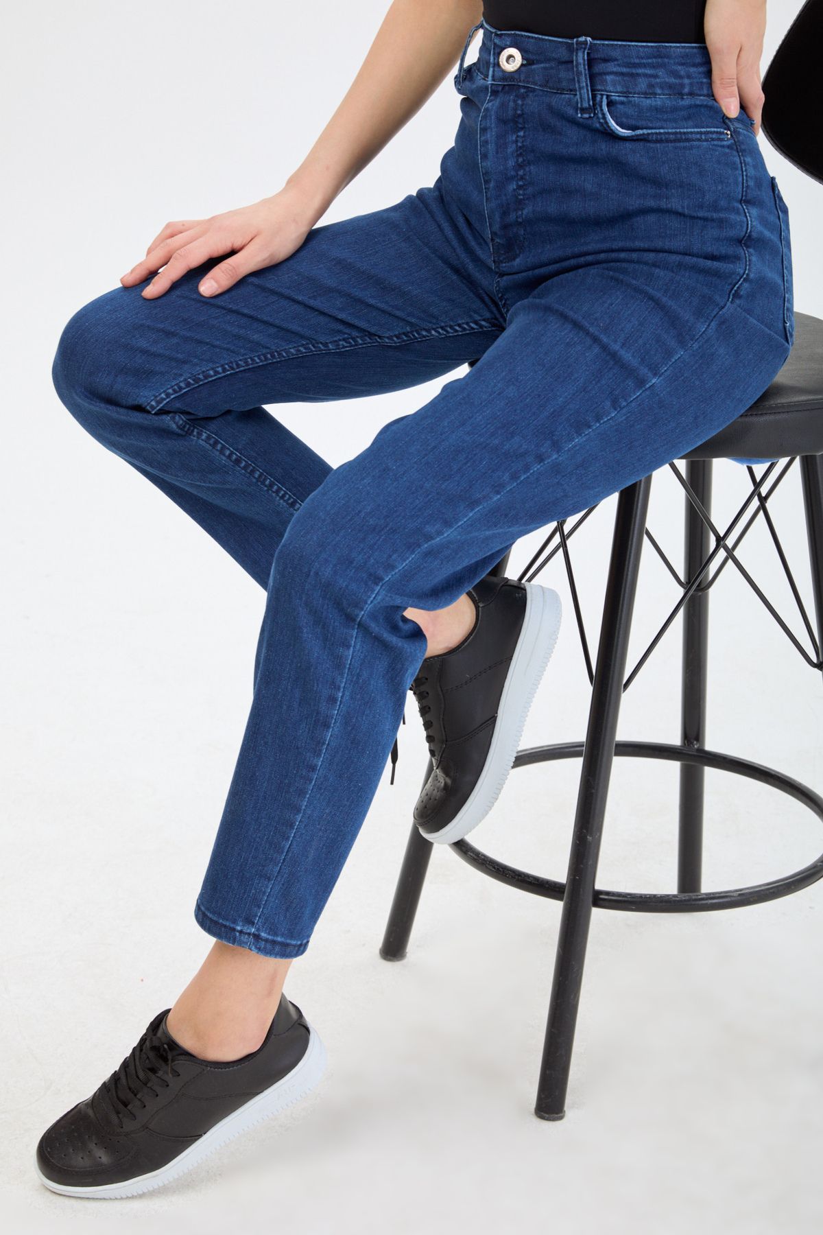 TOFİSA Düz Orta Kadın Mavi Kot Pantolon - 24161