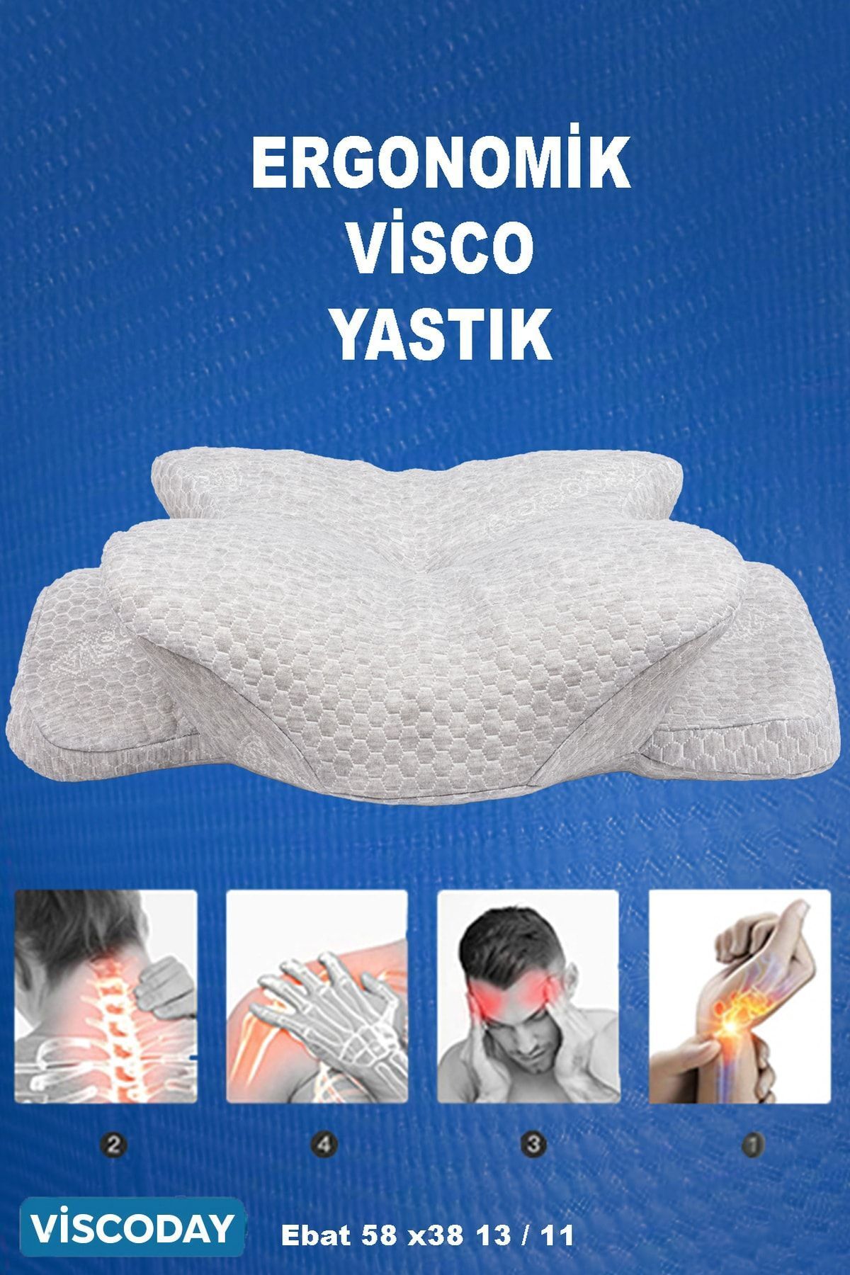viscoday Ortopedik Visco Yastık Boyun Fıtığı Boyun Ağrısı Destekli Güzellik Yastığı Royalrelax