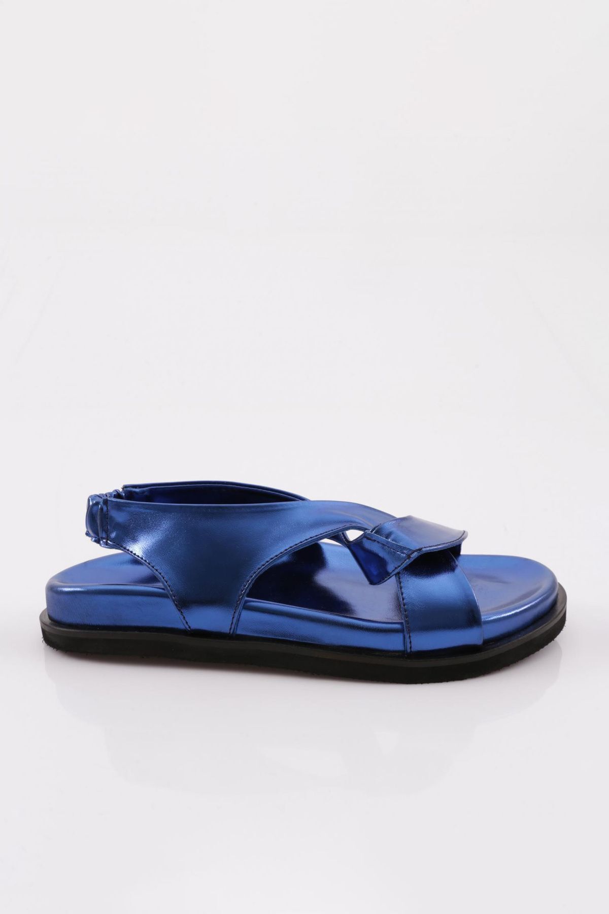Dgn 3040 Kadın Çapraz Bantlı Sandalet Sax Mavi Sinyora