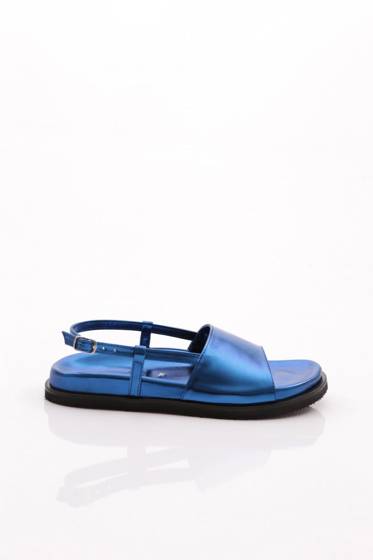 Dgn 3015 Kadın Kalın Bantlı Sandalet Sax Mavi Sinyora