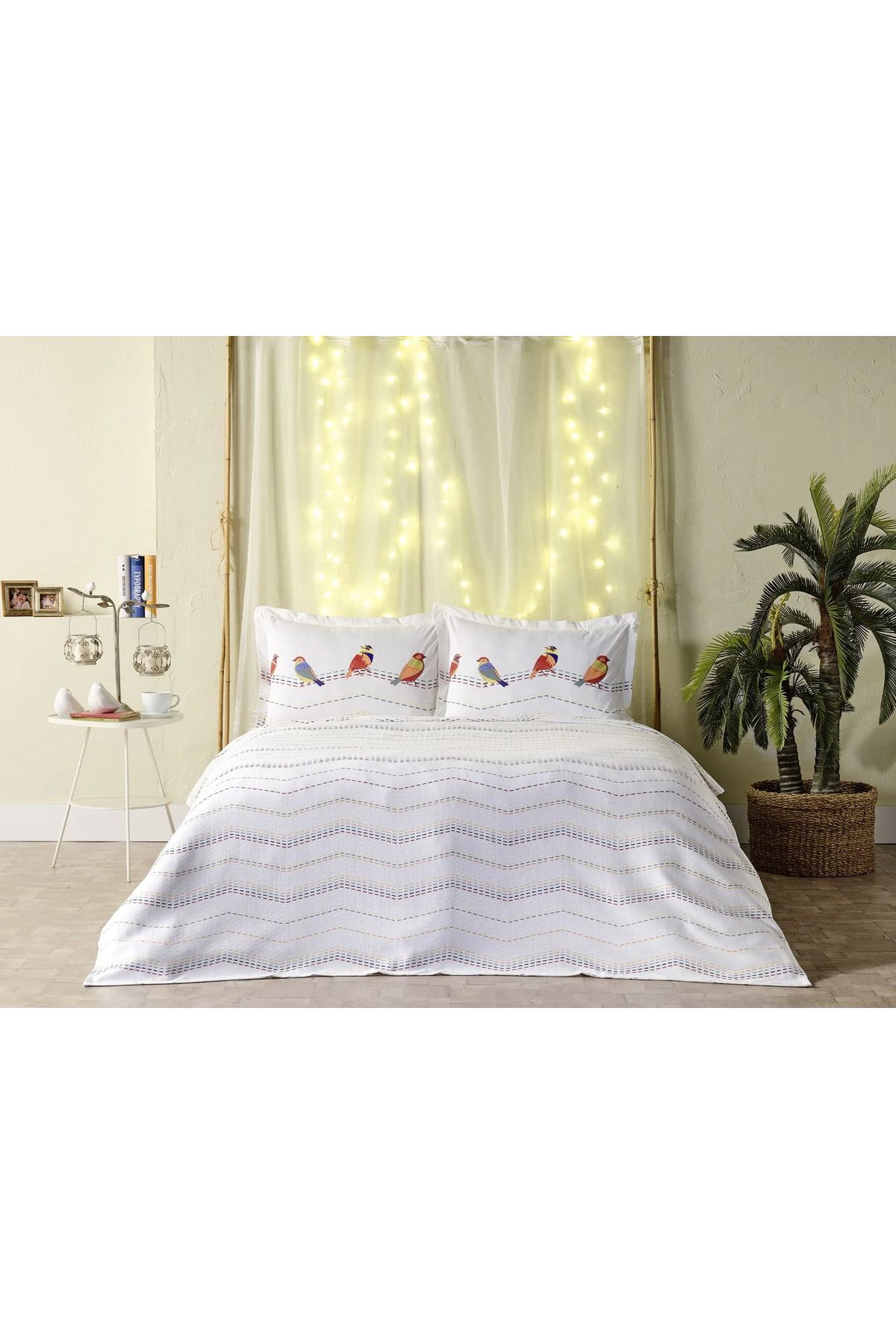Doqu Home Lara Pike Takımı Monet Tek Kişilik - Beyaz