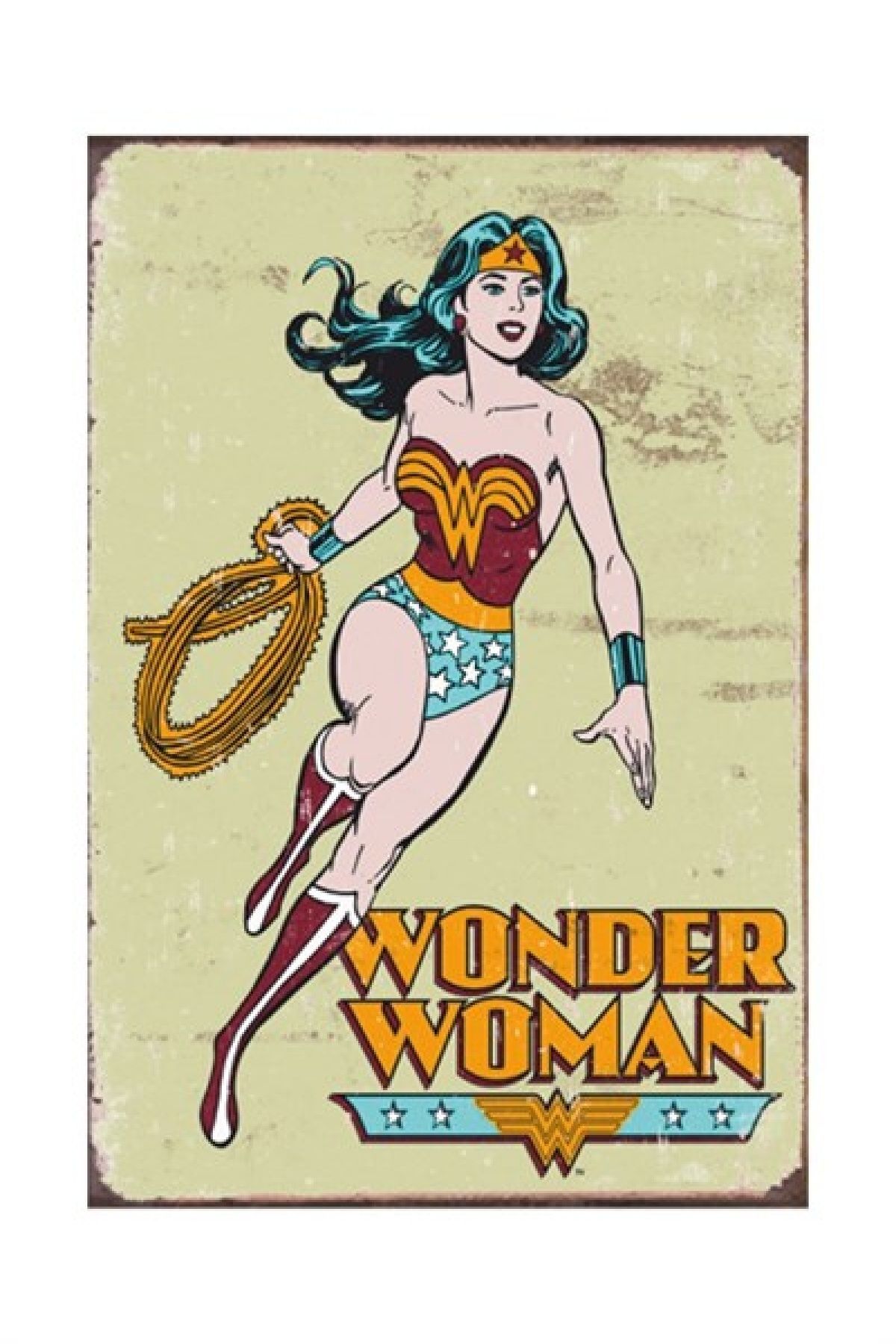 wonderlike Wonder Woman Marvel Retro Vintage Ahşap Poster 10*15 Cm