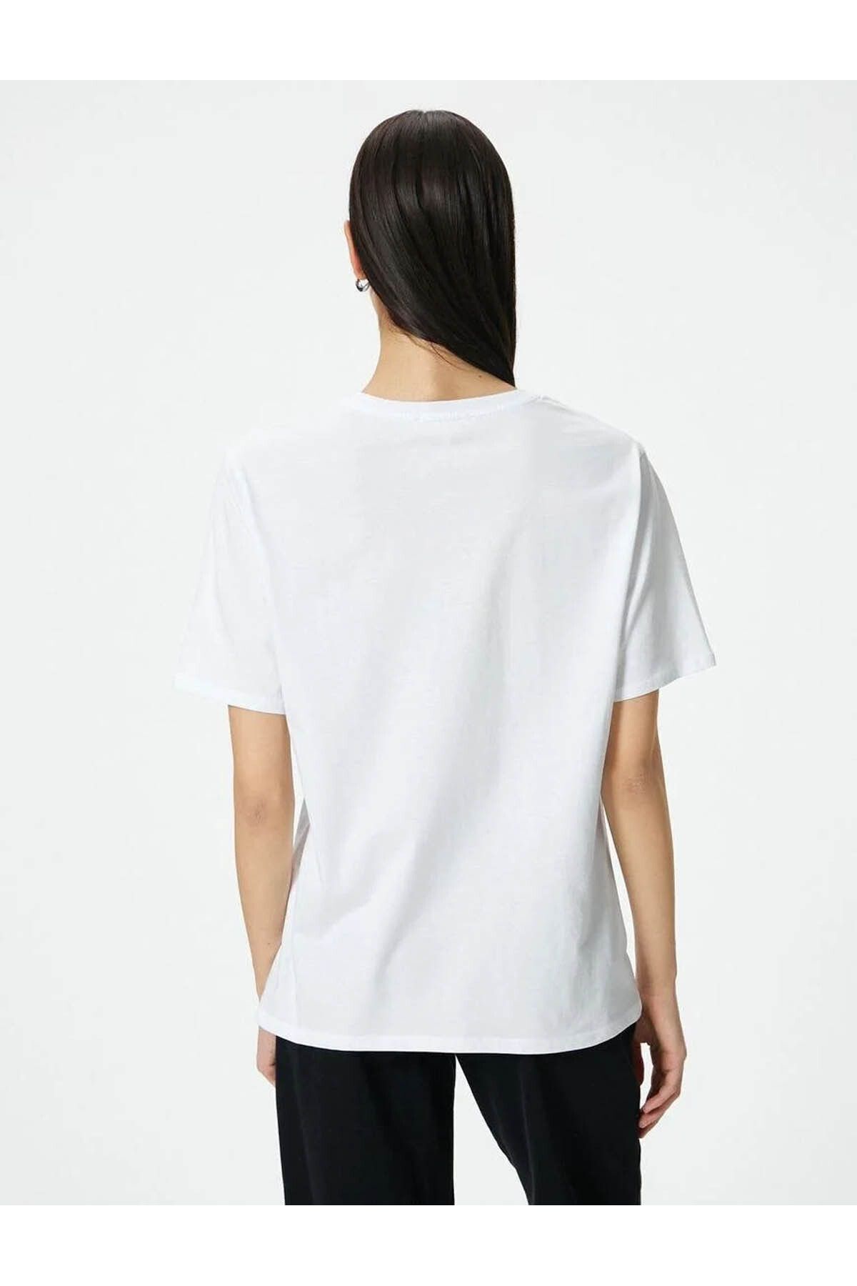 Koton Kadın T-shirt Beyaz 4sak50324ek