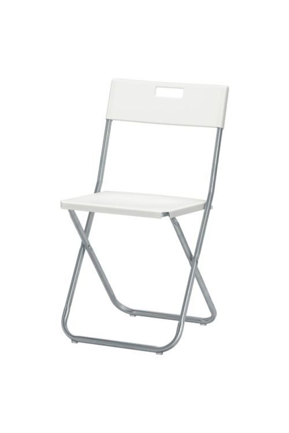 IKEA Gunde Katlanabilir Sandalye Taşınır Beyaz Galvanizli Çelik