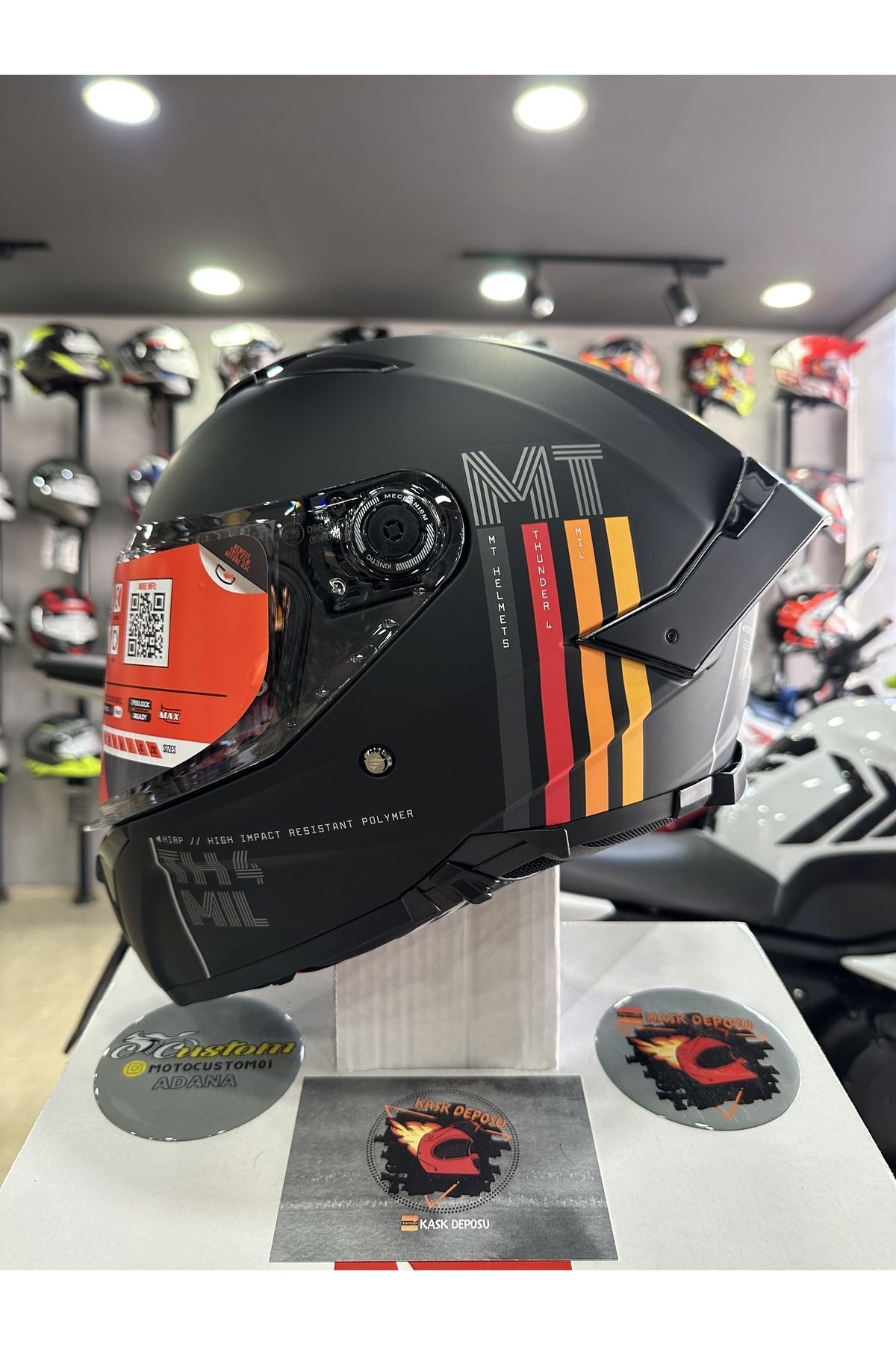 MT Helmets Thunder 4 SV A11 MIL Mat Siyah Full Face Motosiklet Kaskı