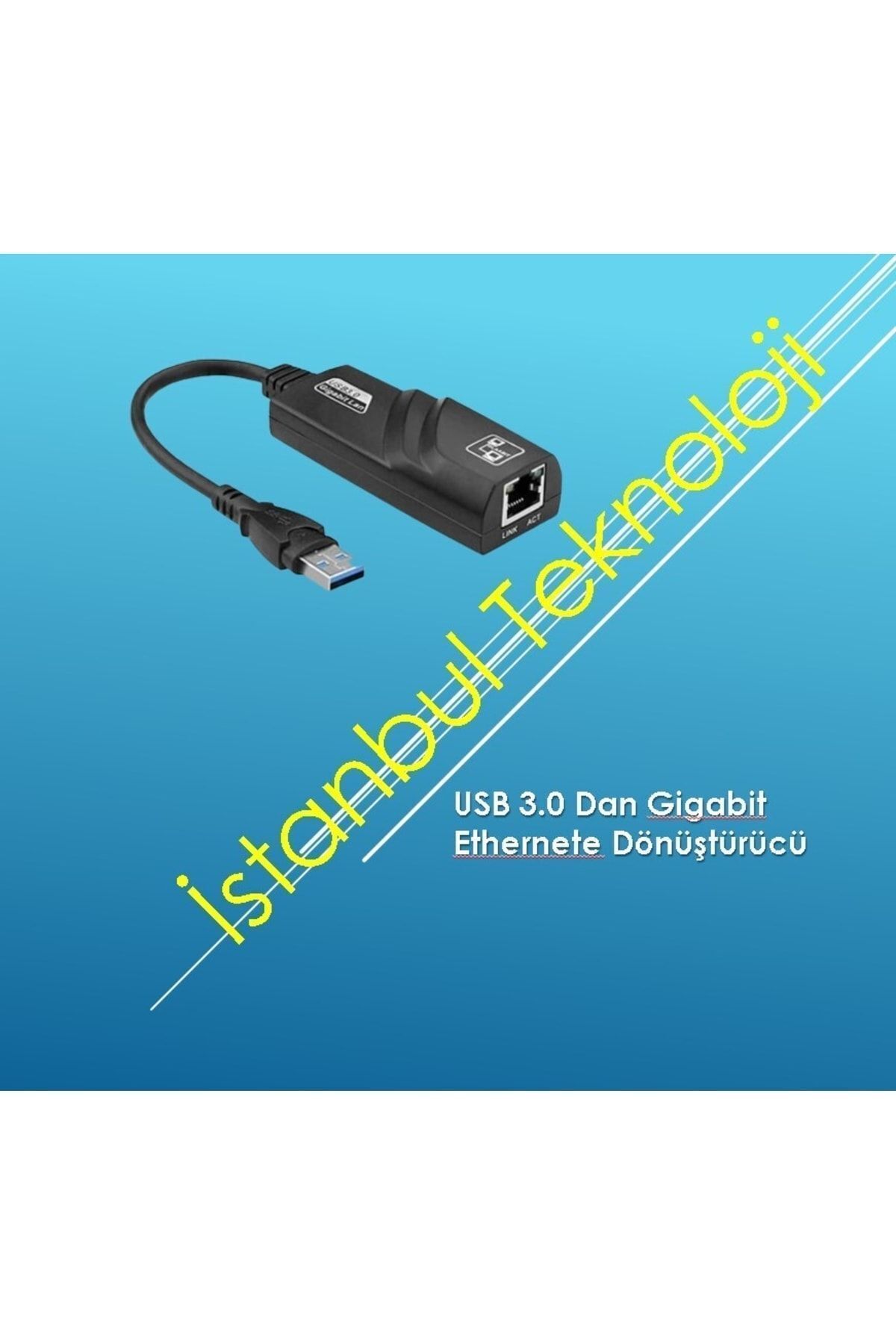 İstanbul Teknoloji Usb 3.0 Gigabit Ethernet Kartı Rj45 Adapter