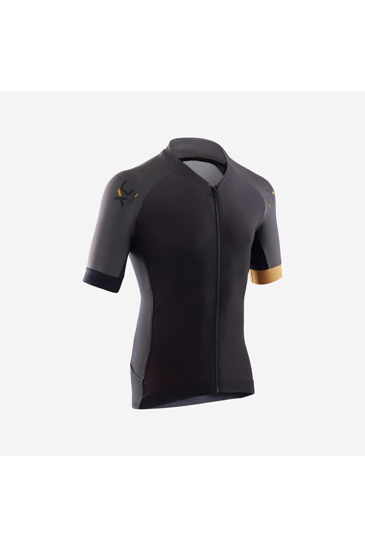 Decathlon Erkek Dağ Bisikleti / Cross Country (XC) Forması - Siyah / Hardal Rengi