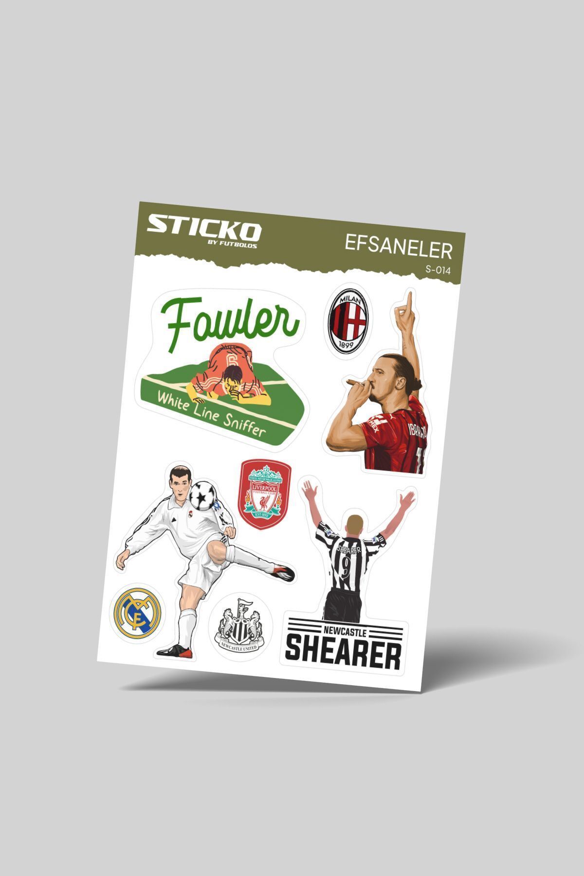 Futbolos Efsane Futbolcular Sticker – Fowler, İbrahimoviç, Zidane, Sharer Etiket